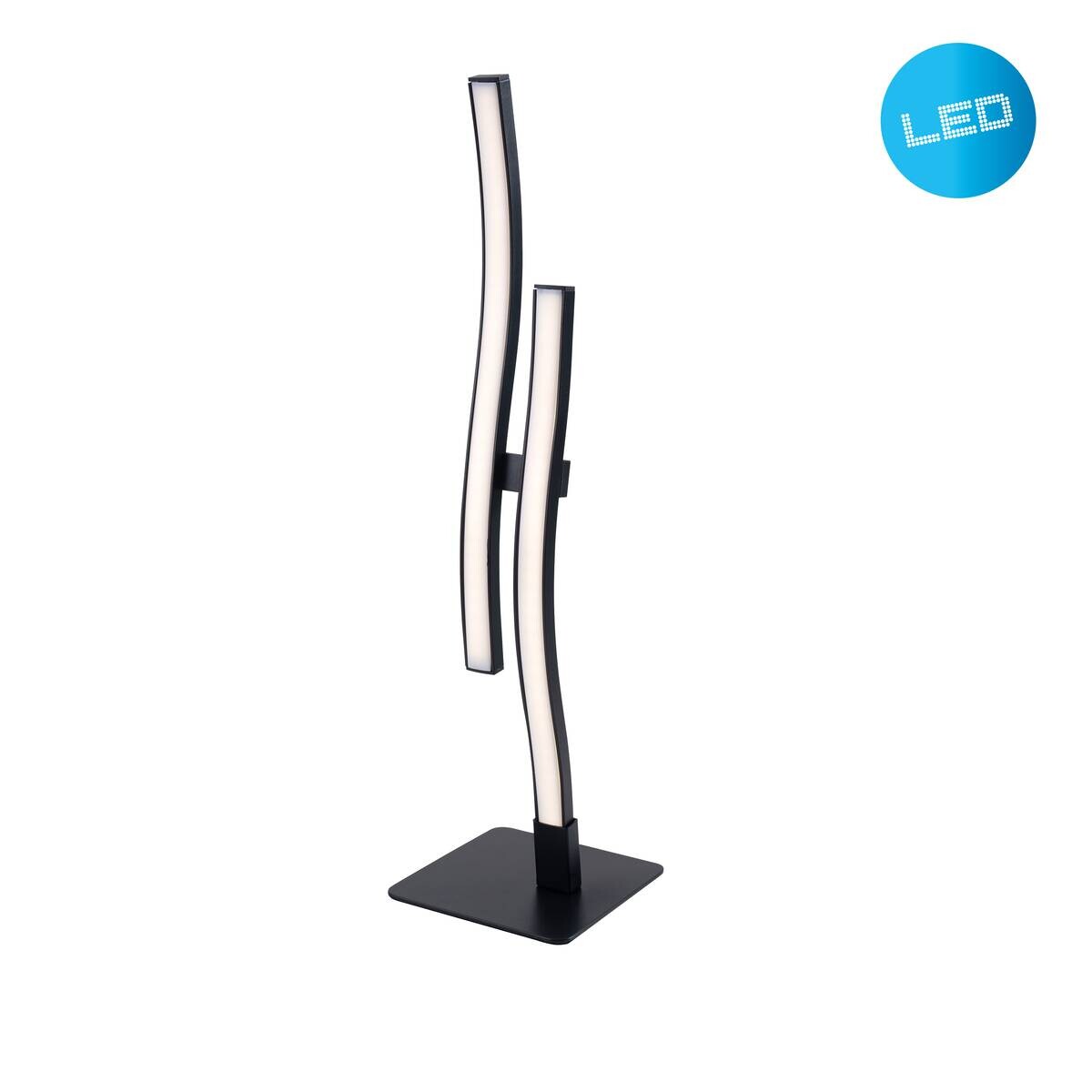 Näve Leuchten Tischleuchte 3188722 schwarz Kunststoff Metall B/H/T: ca. 12x44x12 cm null 2 Brennstellen