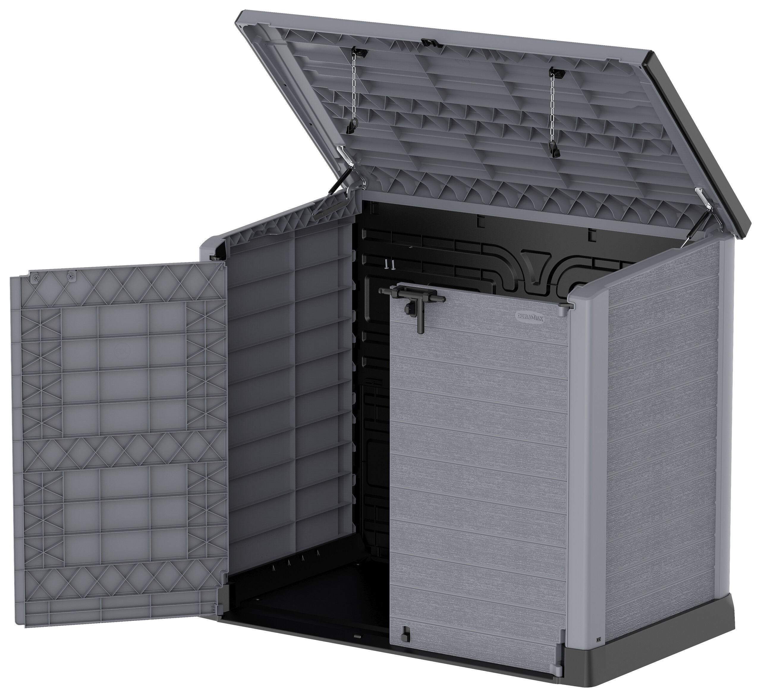 VCM Mülltonnenbox 2er StoreAway grau Kunststoff B/H/L: ca. 145x125x83 cm