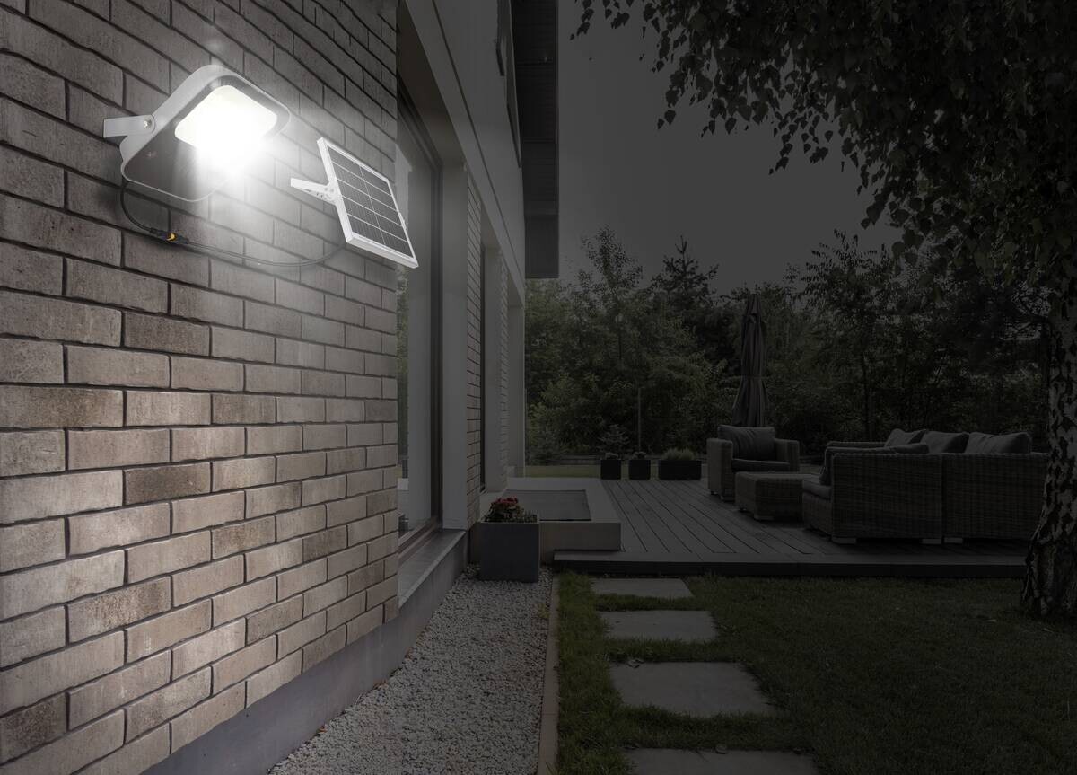 LED-Solarleuchte grau schwarz Aluminium B/H: ca. 19x4,6 cm