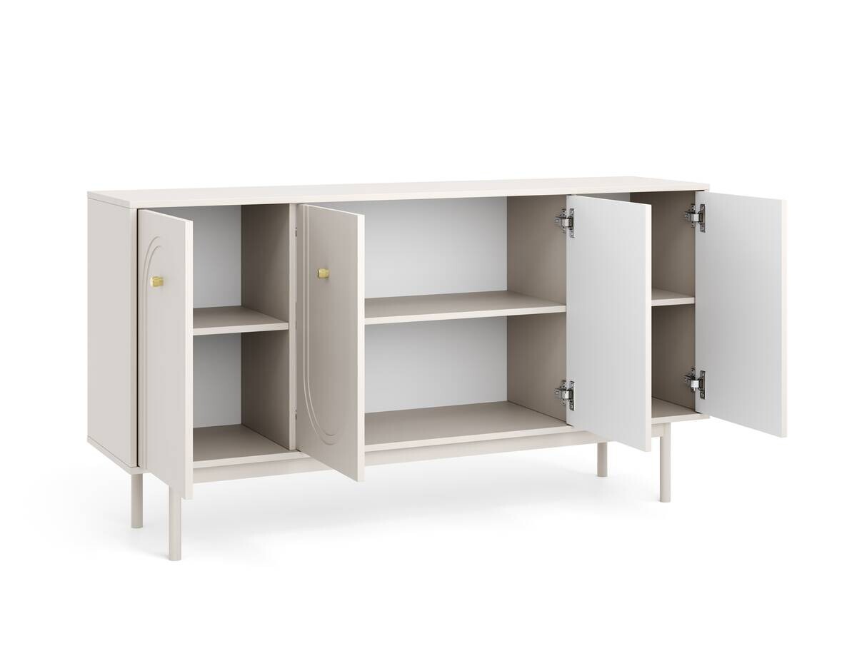 Kommode MAZOMA Eiche Kaschmirgrau Nachbildung gold Optik B/H/T: ca. 154x82x39 cm