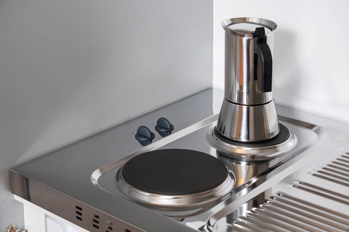 Respekta Schrankküche Economy grau matt B/H/T: ca. 104x193x67 cm