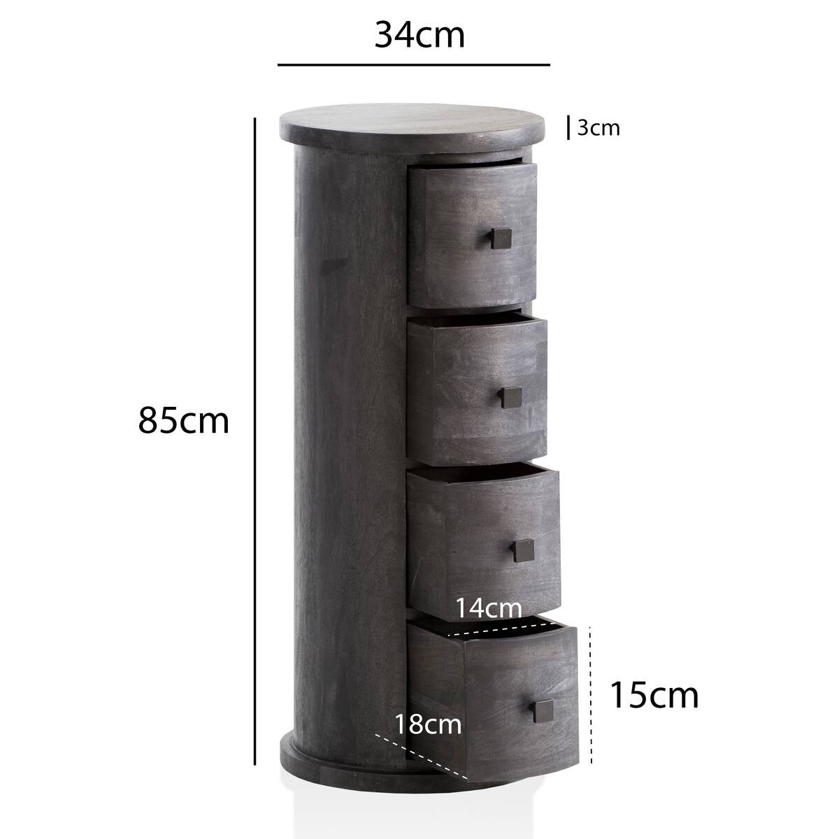 Sideboard schwarz B/H/T: ca. 34x85x34 cm