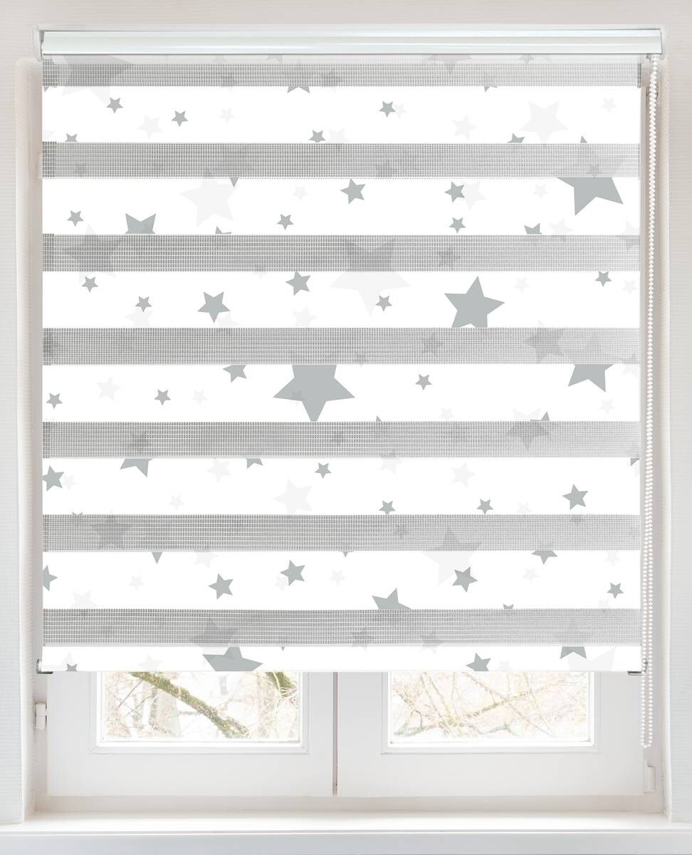POCOline Doppelrollo mit Blende Star weiß B/L: ca. 60x160 cm