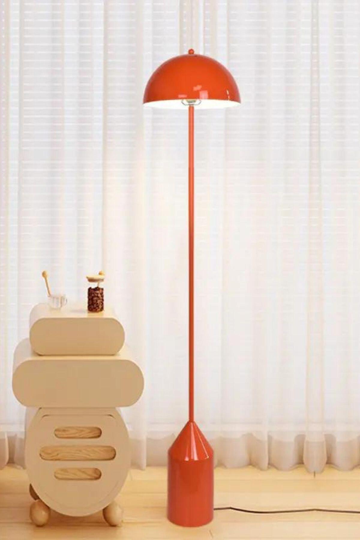 Opviq Stehleuchte orange Metall B/H/T/L/D: ca. 40x160x40x40x40 cm E27 1 Brennstellen