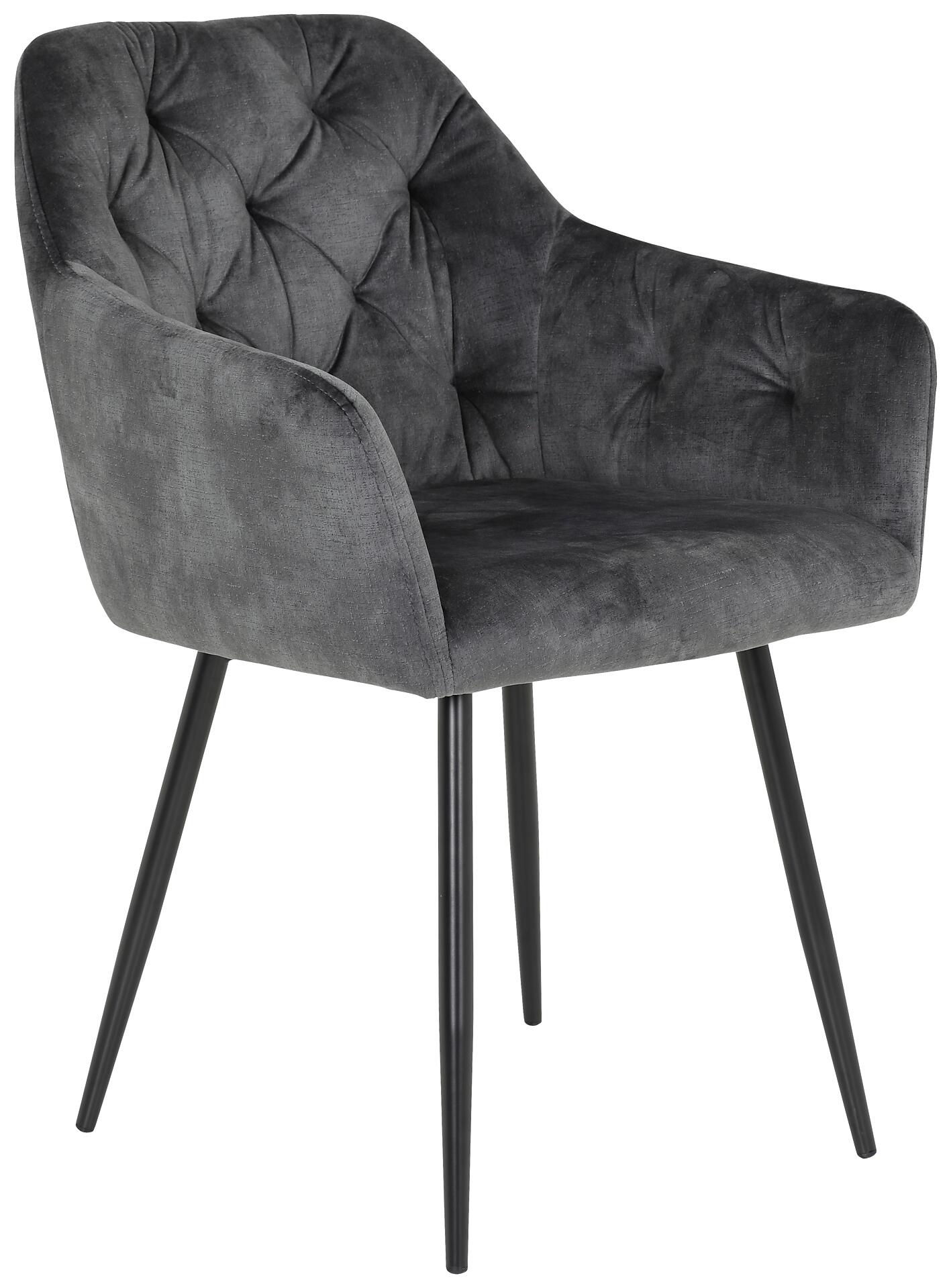 Stuhl Tina 2er Set anthrazit Vintage Samtoptik B/H/T: ca. 56x81x62 cm