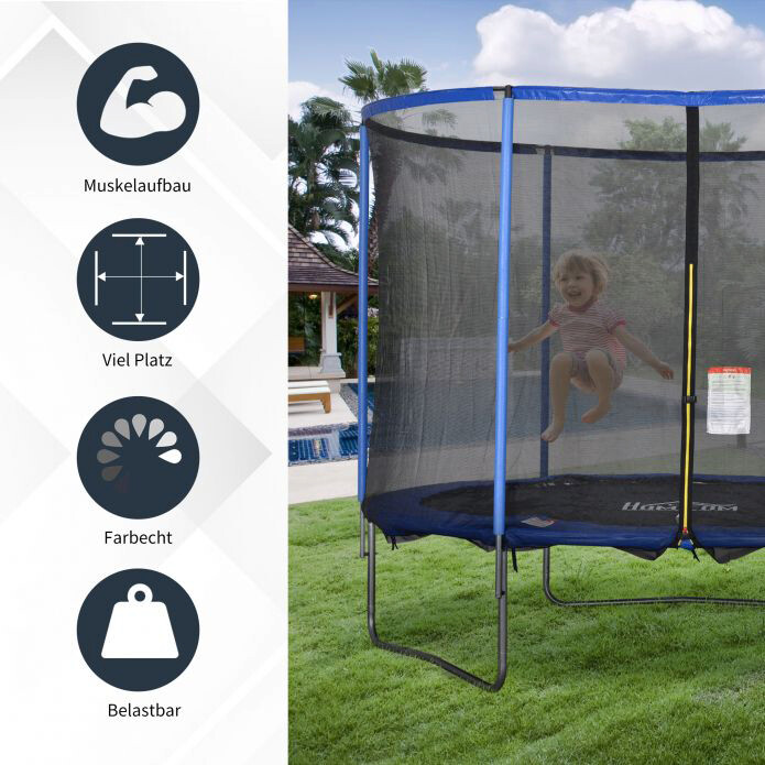 HOMCOM Trampolin blau