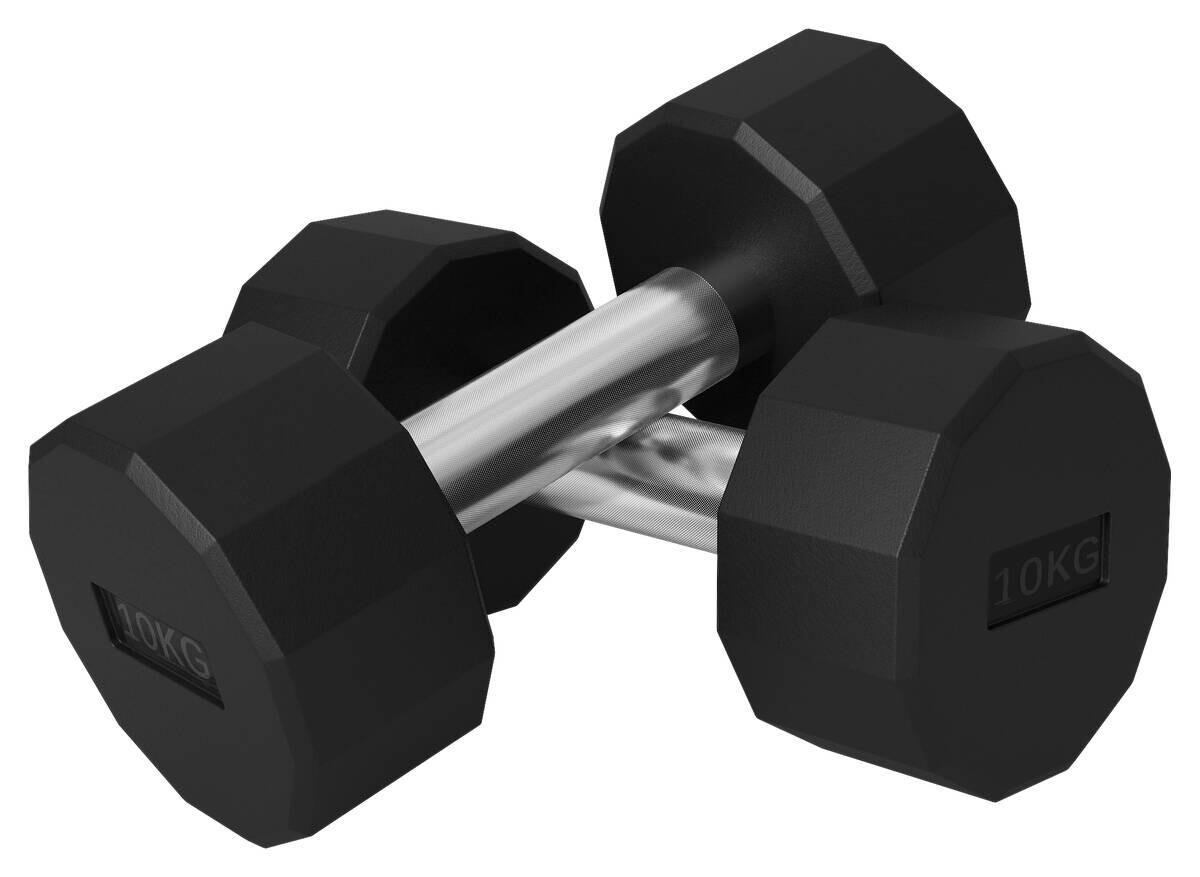 SPORTNOW Hantel schwarz Gummi B/H/L: ca. 13x13x26 cm