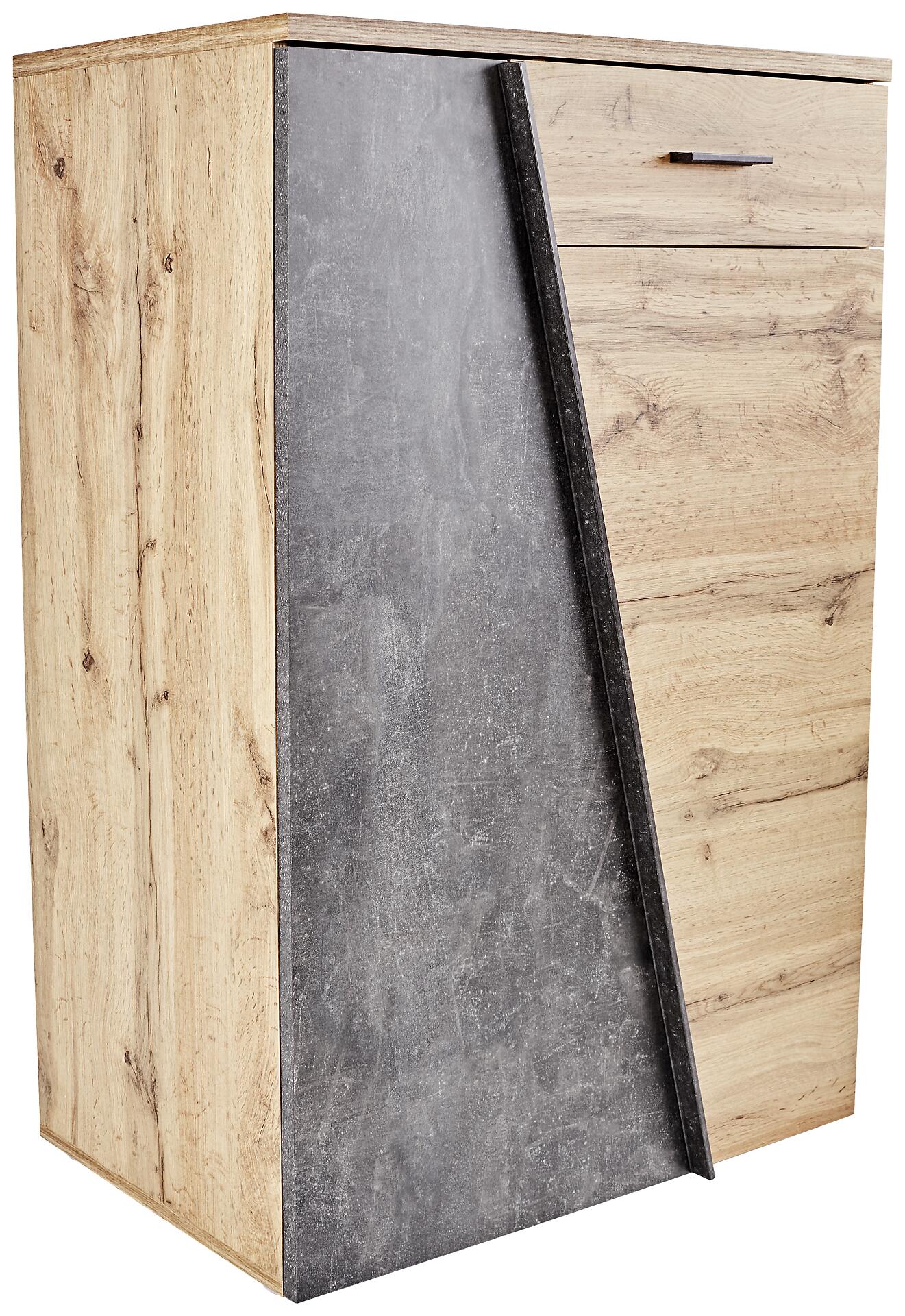Kommode Venedig Eiche Wotan Nachbildung Beton dunkel Optik B/H/T: ca. 80x112x40 cm