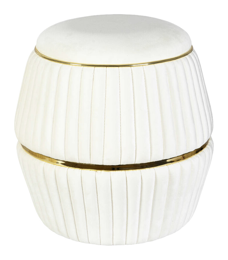 360 Living Hocker Doric 200 elfenbein gold H/D: ca. 53x51,5 cm