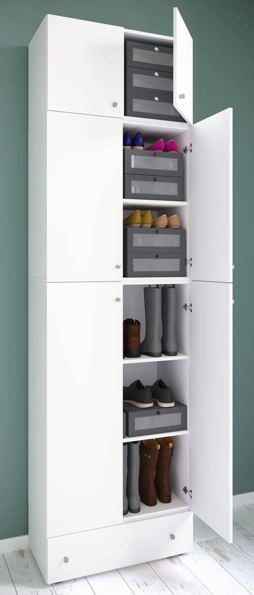 Schuhschrank Lona weiß B/H/T: ca. 70x240x39 cm