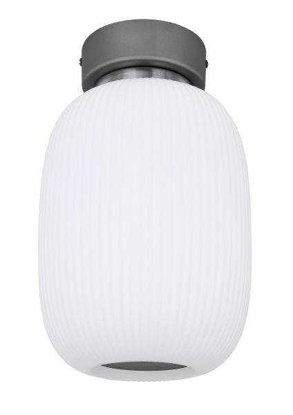 GLOBO Deckenleuchte 15437D1 Graphit Opal nickel matt Metall Glas H/D: ca. 33x20 cm