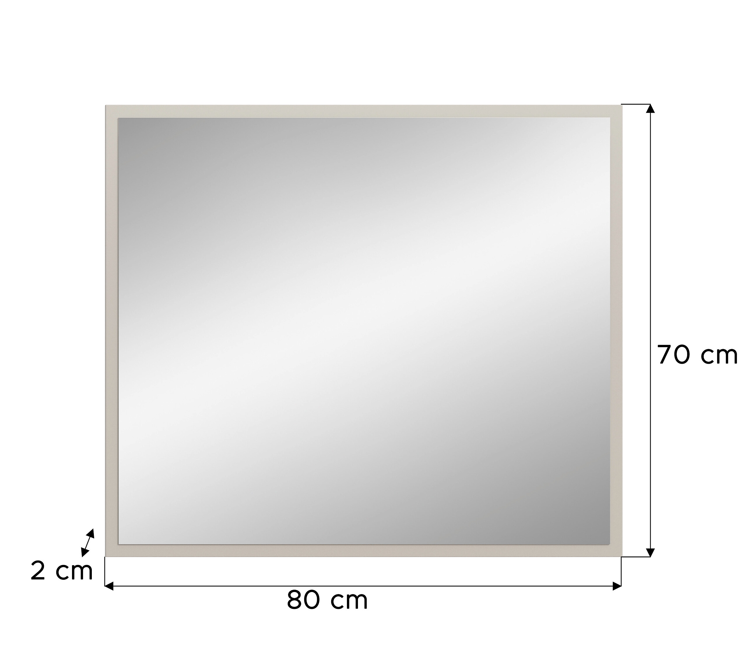 xonox.home Garderobenspiegel Slide Kaschmirgrau Nachbildung Spiegel B/H: ca. 80x70 cm