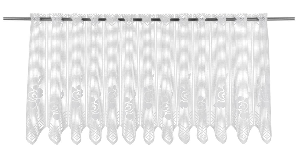 POCOline Scheibengardine Rosen weiß B/L: ca. 200x45 cm