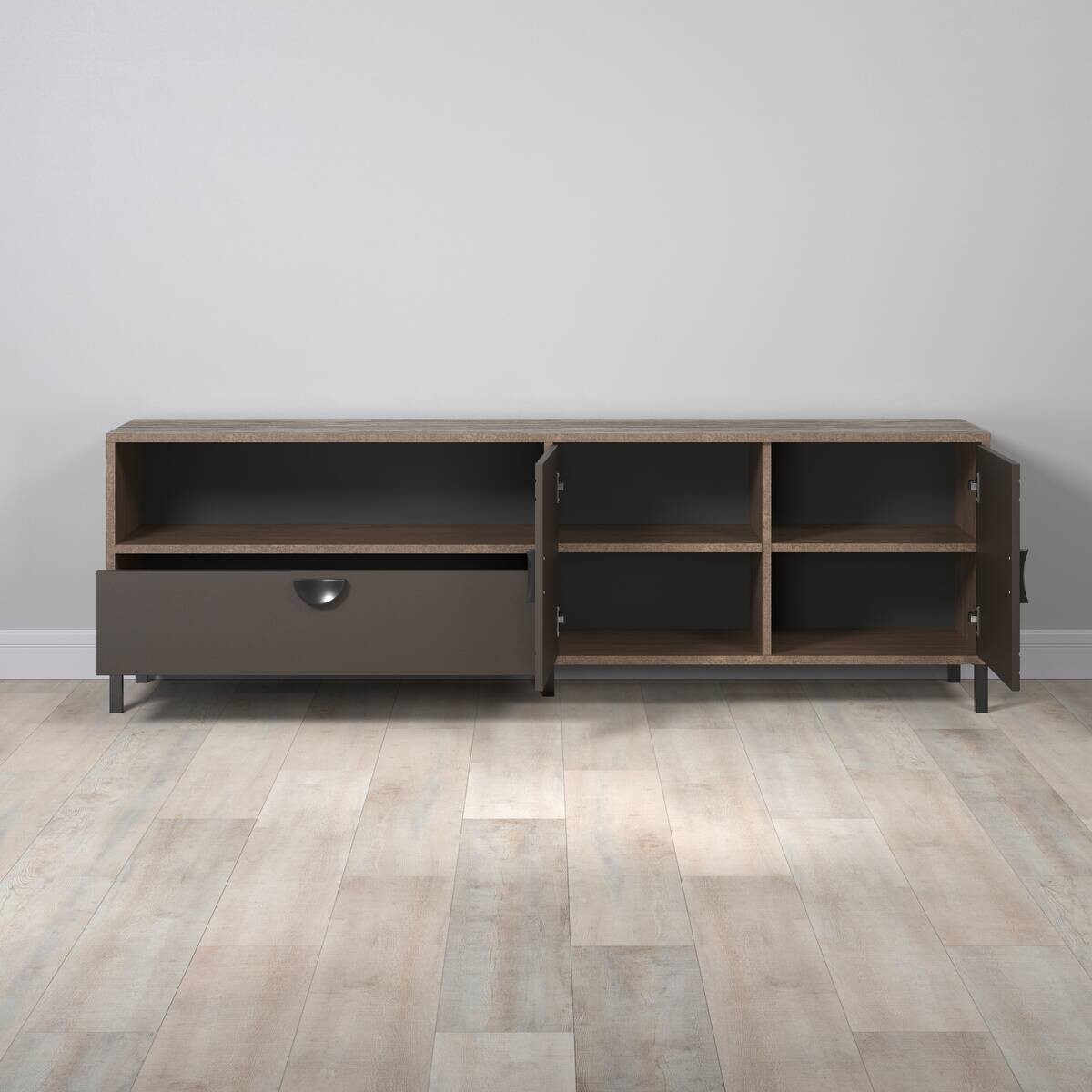 Lowboard Fusion Eiche dunkel Nachbildung bronze Optik B/H/T: ca. 183x55x40 cm