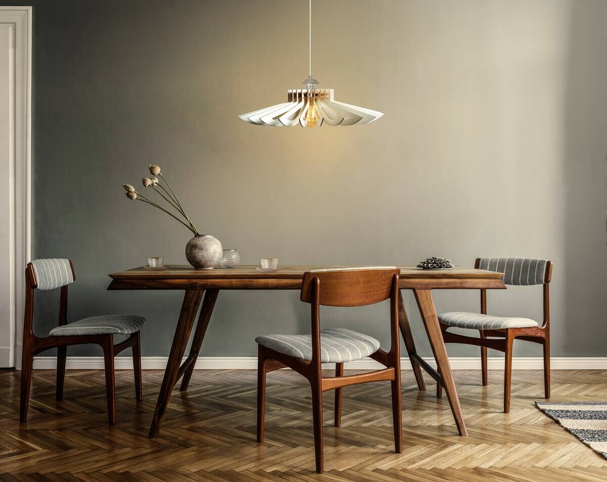 Opviq Pendelleuchte weiß MDF B/H/T/L/D: ca. 52x45x52x52x52 cm E27 1 Brennstellen