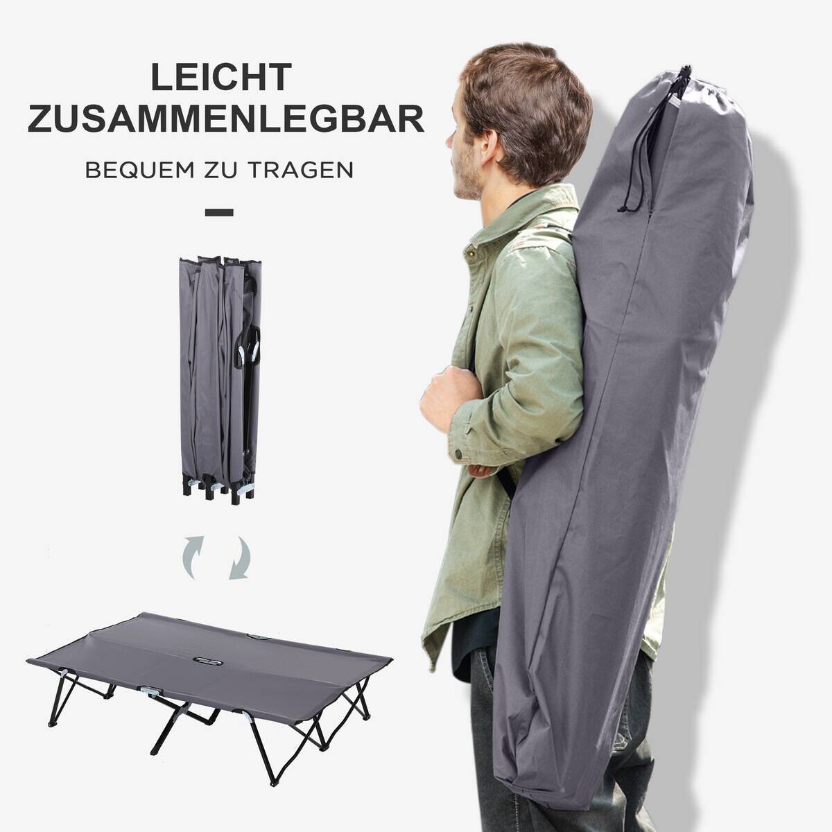 Outsunny Campingbett B/H/L: ca. 125x40x193 cm
