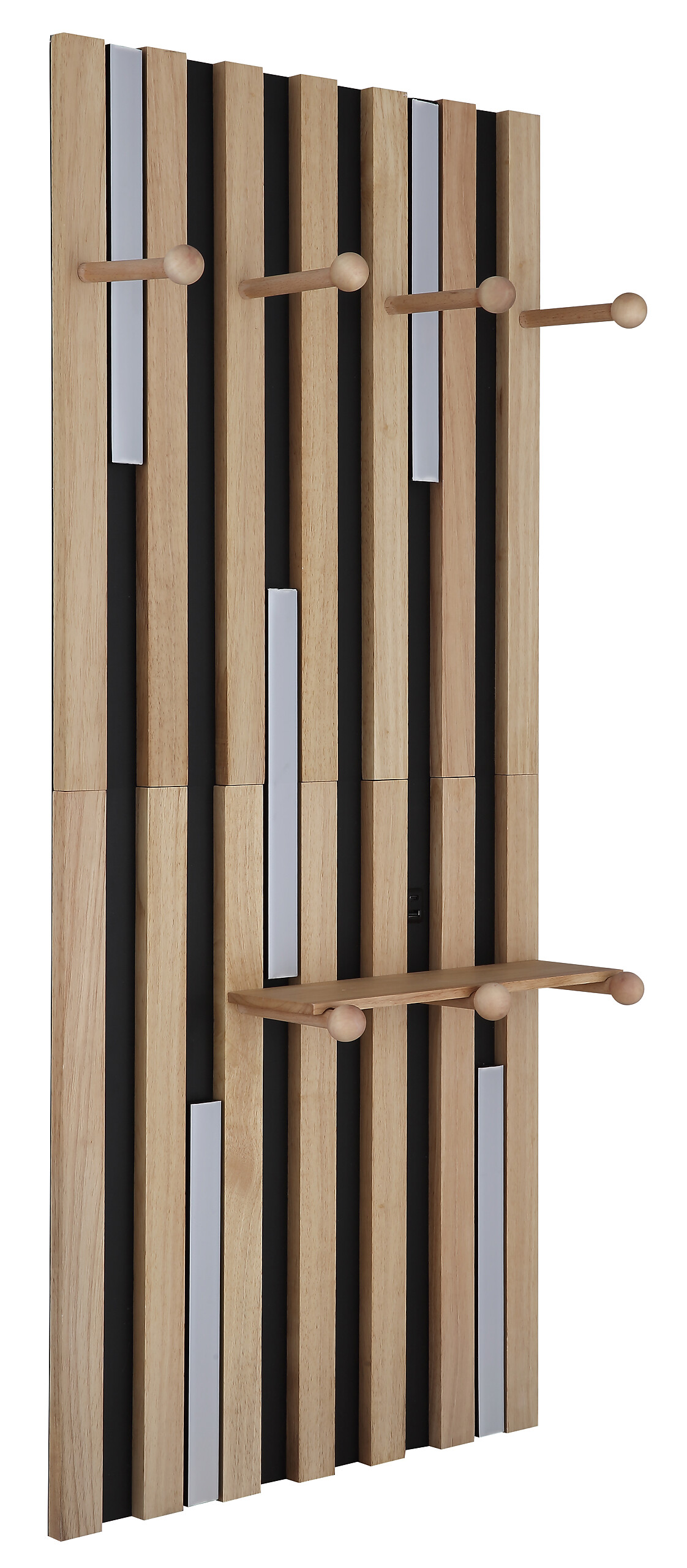 GLOBO Wandleuchte weiß braun mattschwarz Kunststoff Metall Holz B/H: ca. 50x110 cm 1.0 Brennstellen