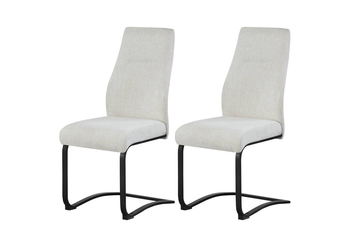 Schwingstuhl TINA, 2er Set creme Webstoff B/H/T: ca. 43x98x59 cm