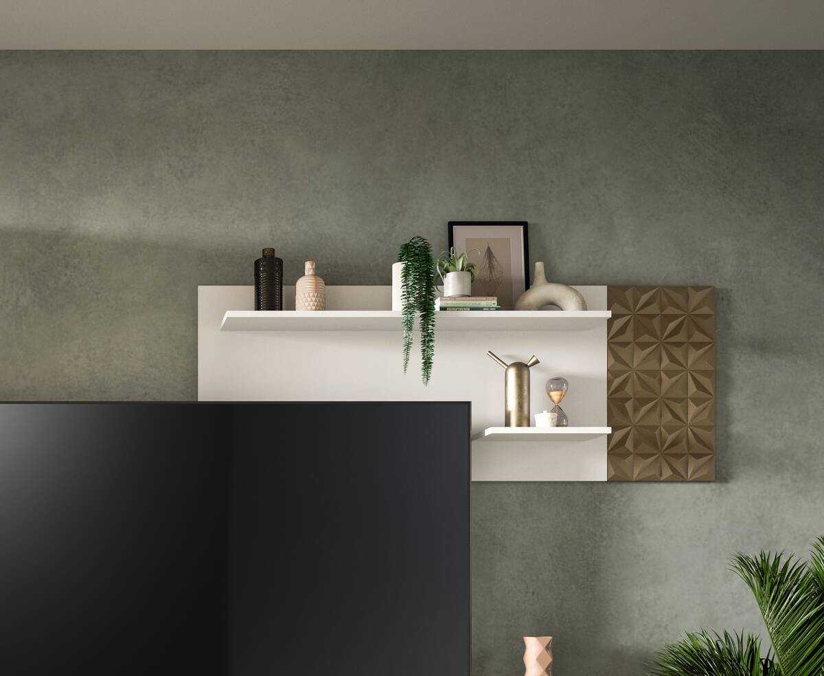 Wandboard Prisma weiß gold Optik B/H/T: ca. 140x53x17 cm