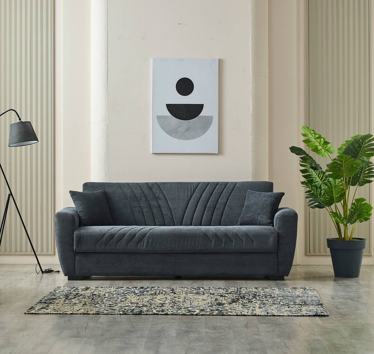 Schlafsofa Alanya grau Microfaser B/H/T: ca. 227x91x83 cm