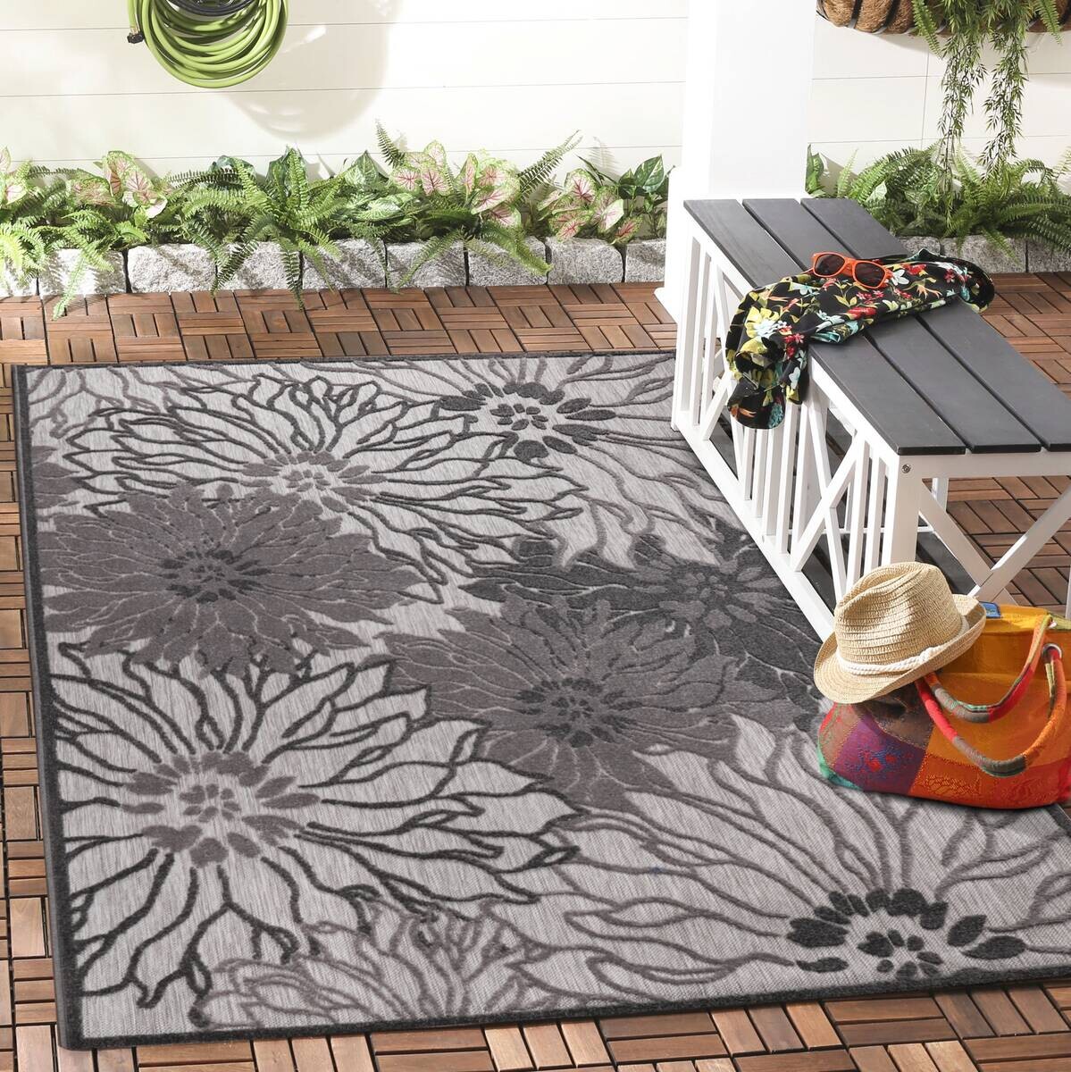 Sanat Outdoorteppich FLORAL grau B/L: ca. 120x170 cm Sanat Outdoorteppich FLORAL grau B/L: ca. 120x170 cm