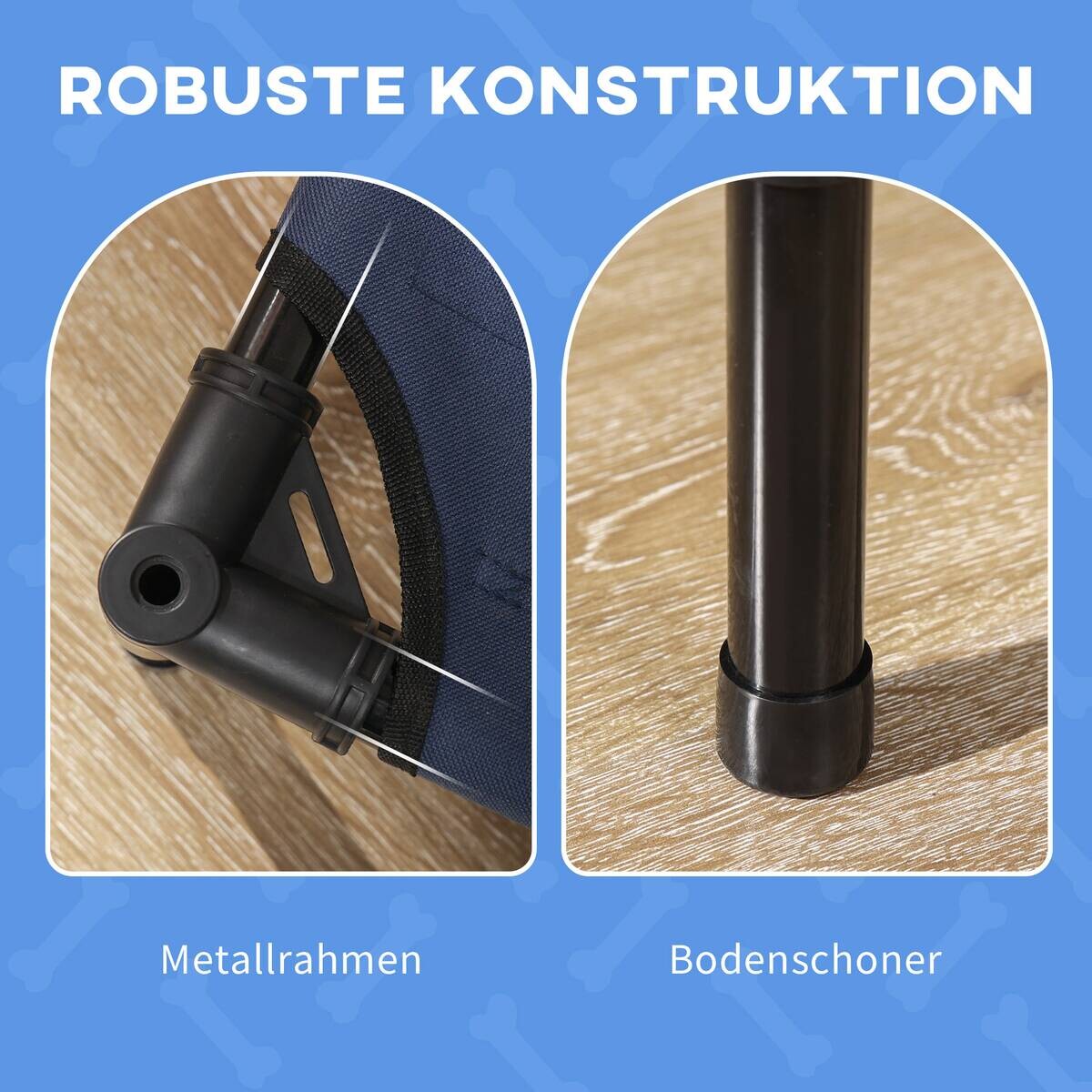 PawHut Hunde-Zubehör dunkelblau Edelstahl B/H/L: ca. 46x61x62 cm