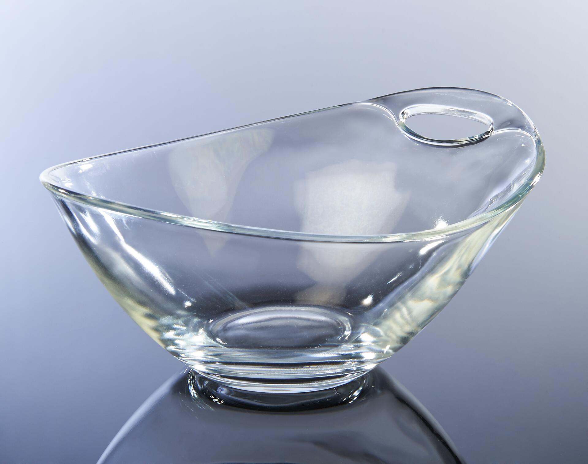 Schale klar Glas B/H/L: ca. 18x10x18 cm