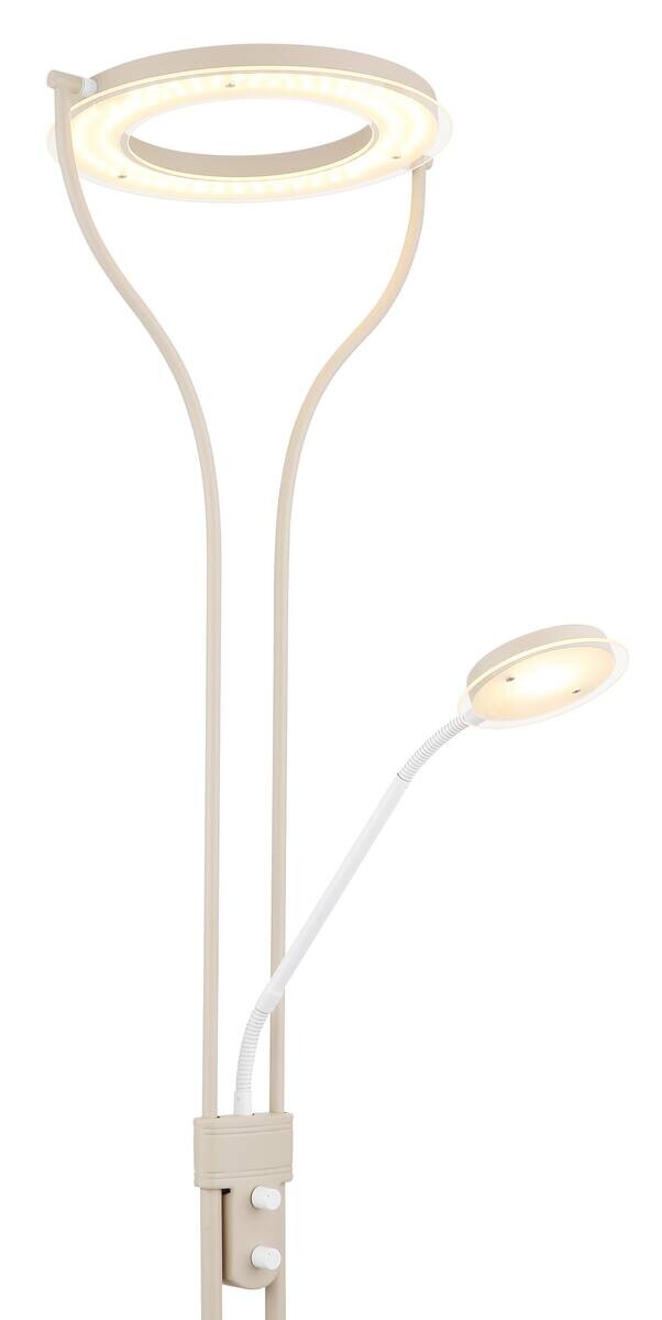 GLOBO Deckenfluter weiß sand Satiniert Glas Metall B/H/L: ca. 31x194x35 cm null 1 Brennstellen