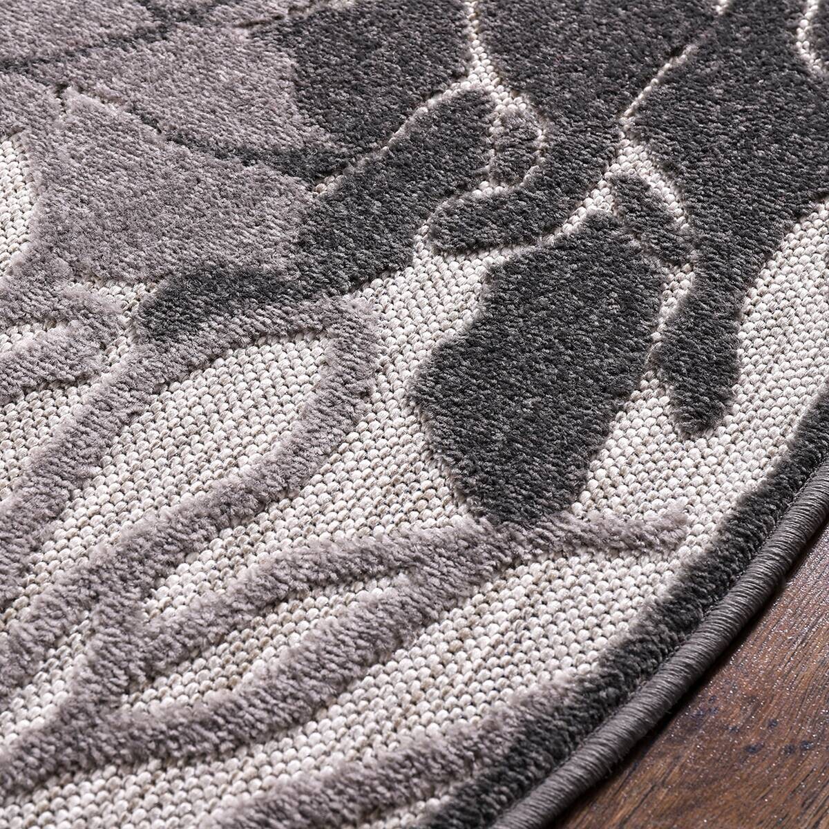 Sanat Outdoorteppich FLORAL grau B/L: ca. 200x200 cm