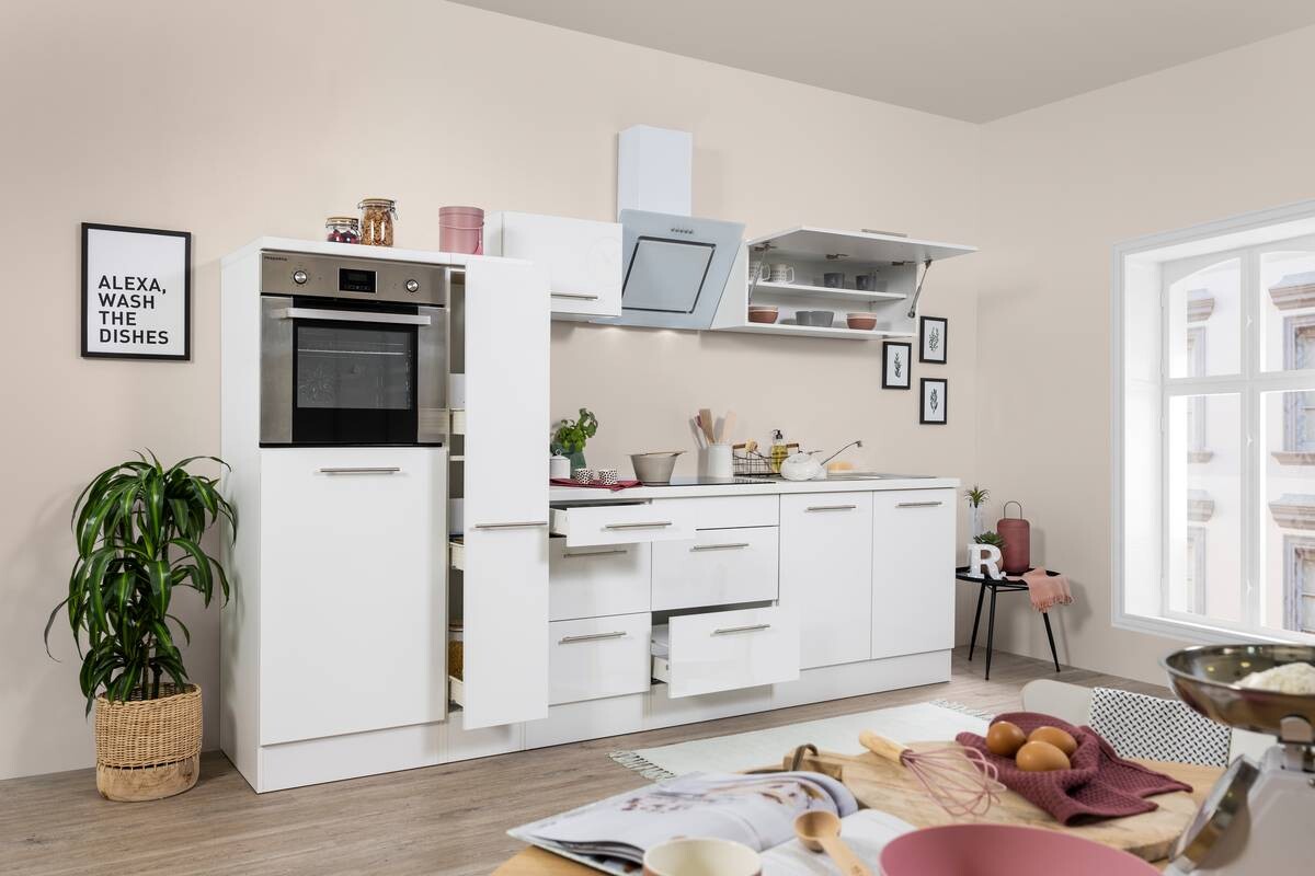 Respekta Küchenblock Amanda weiß Hochglanz B/H/T: ca. 300x200x60 cm