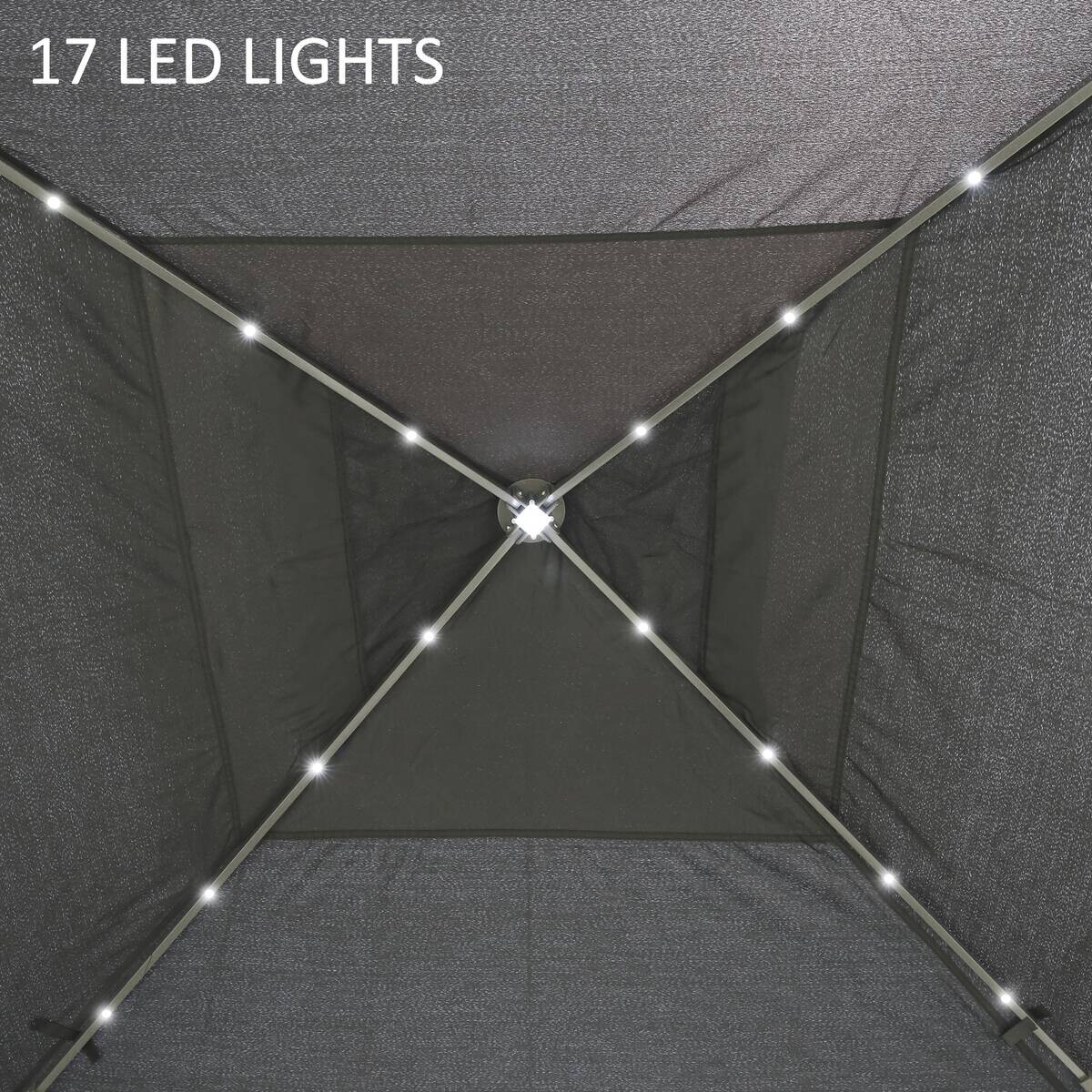 Outsunny Faltpavillon grau Polyester-Mischgewebe B/H/L: ca. 330x288x330 cm