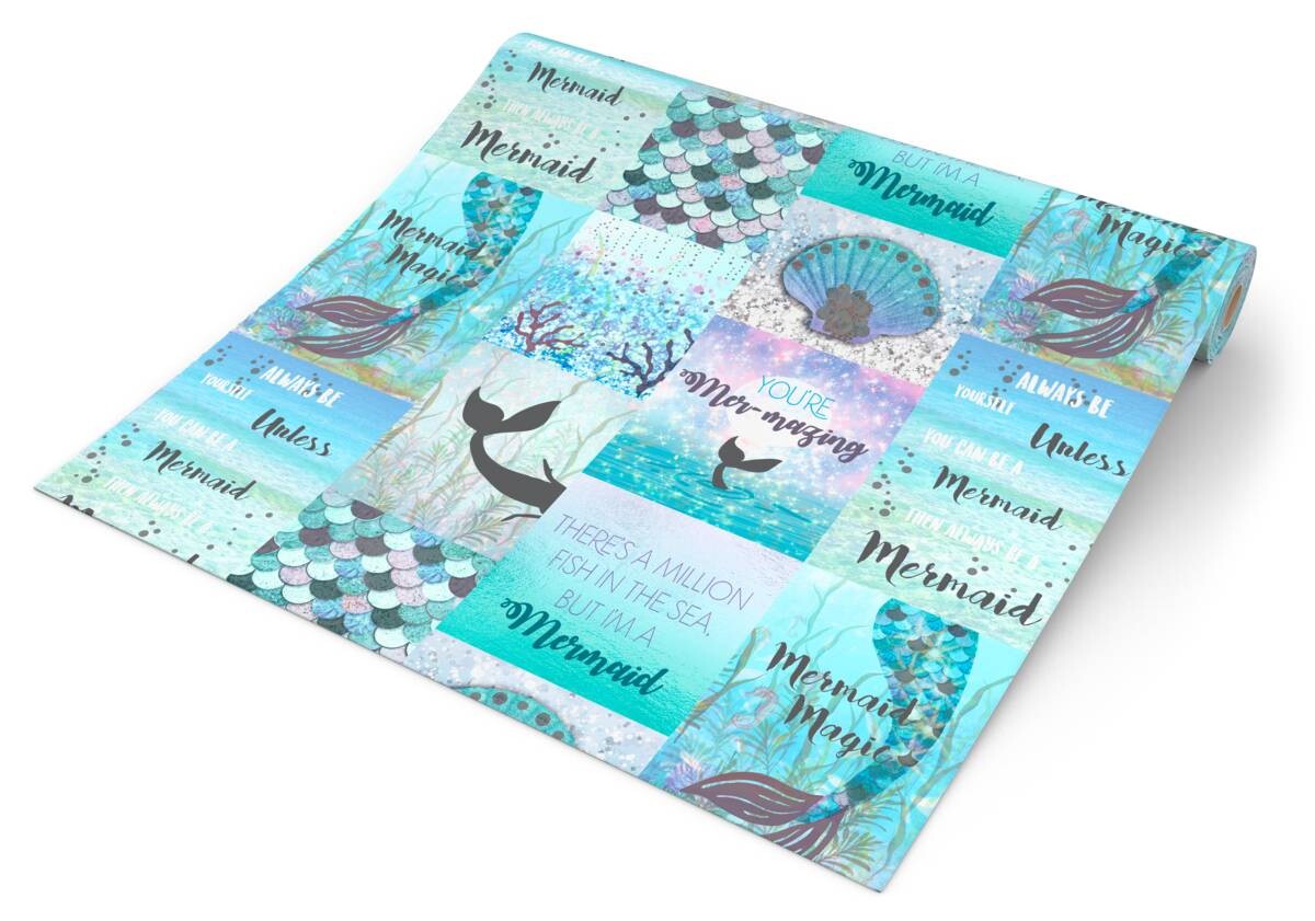 UGEPA Vinyltapete Muscheln blau rosa B/L: ca. 53x1005 cm