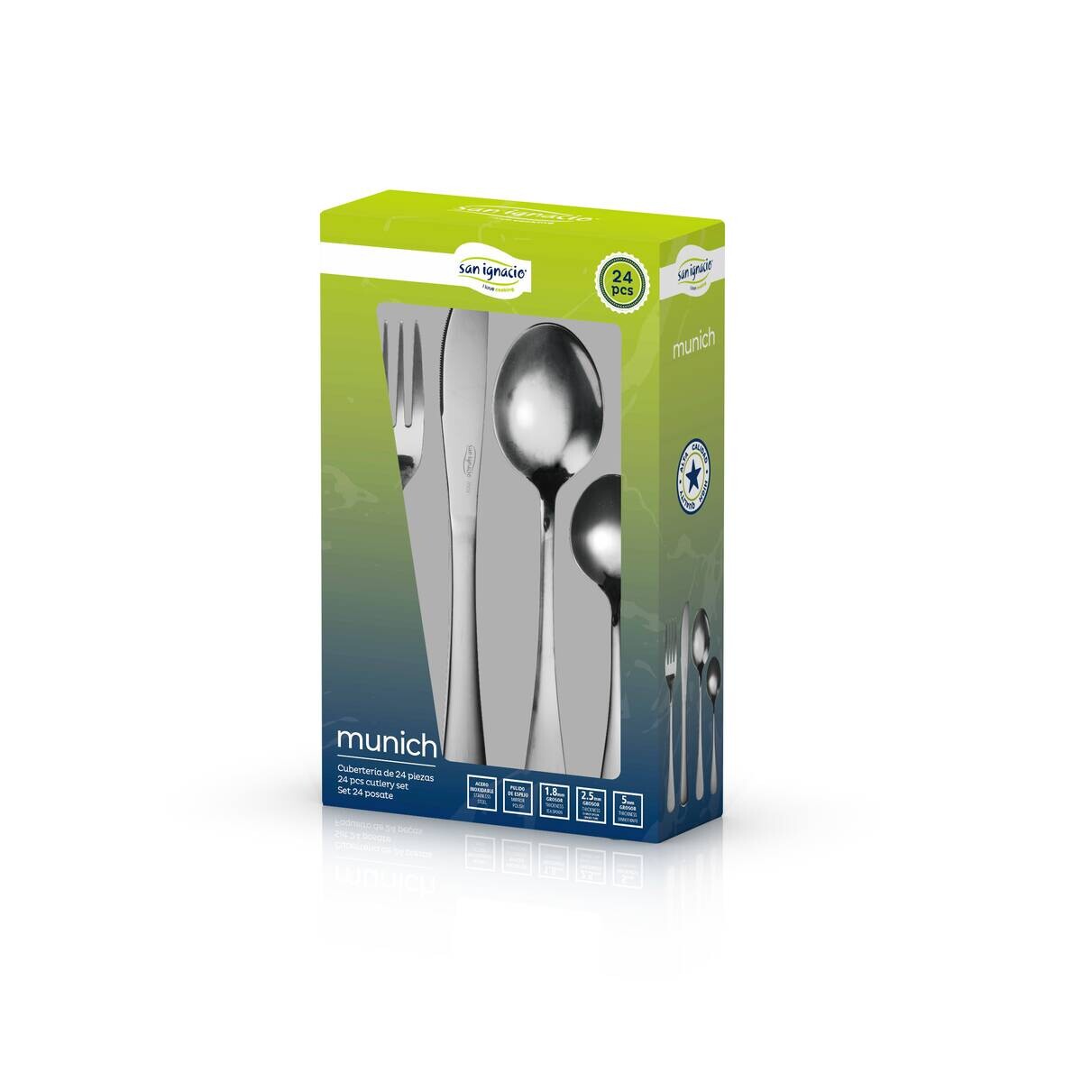 SAN IGNACIO Besteckset MUNICH silber Edelstahl 24 tlg.