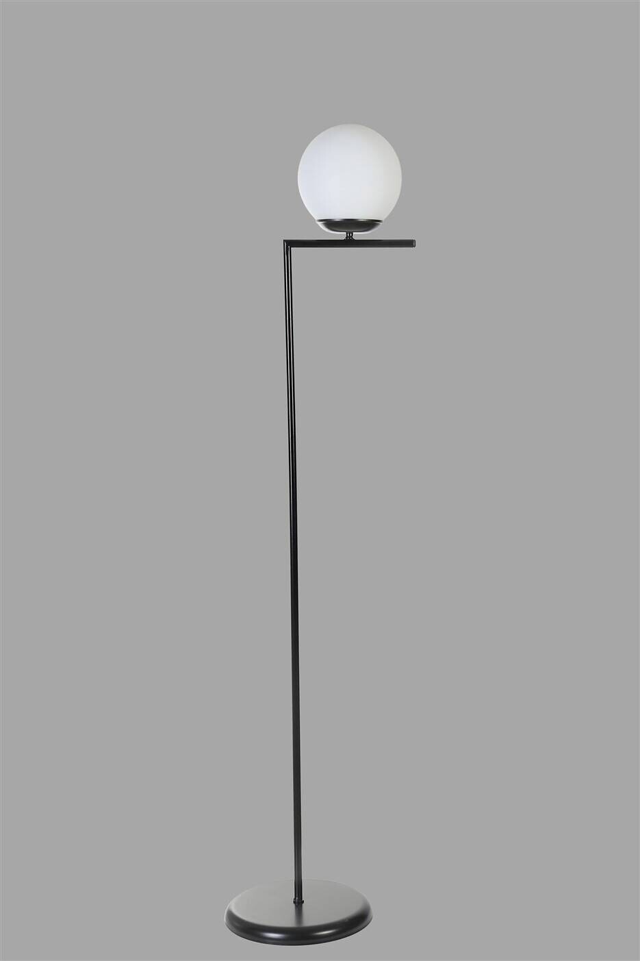 Opviq Stehleuchte weiß schwarz Metall Glas B/H/L: ca. 30x155x30 cm E27 2 Brennstellen