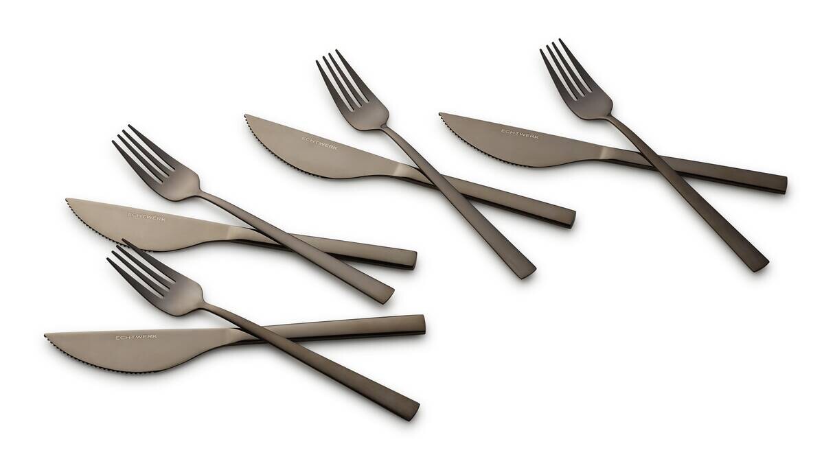 ECHTWERK Besteckset schwarz Edelstahl 8 tlg.