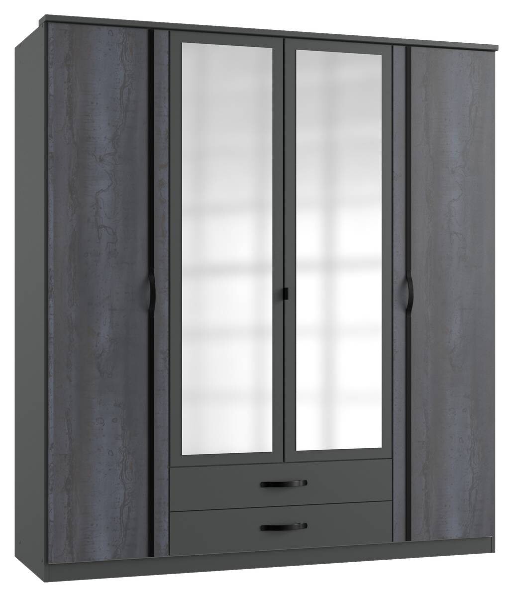 Kleiderschrank Duo2 Digi-Steel Optik Graphit B/H/T: ca. 179x199x58 cm