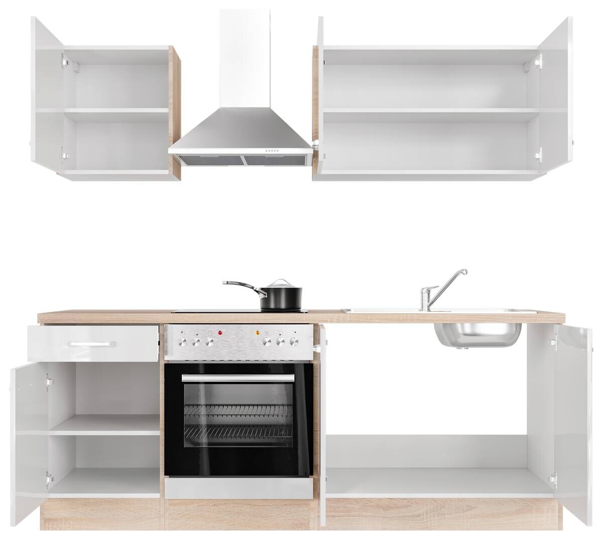 Küchenblock Valero weiß Hochglanz B/H/T: ca. 210x200x60 cm