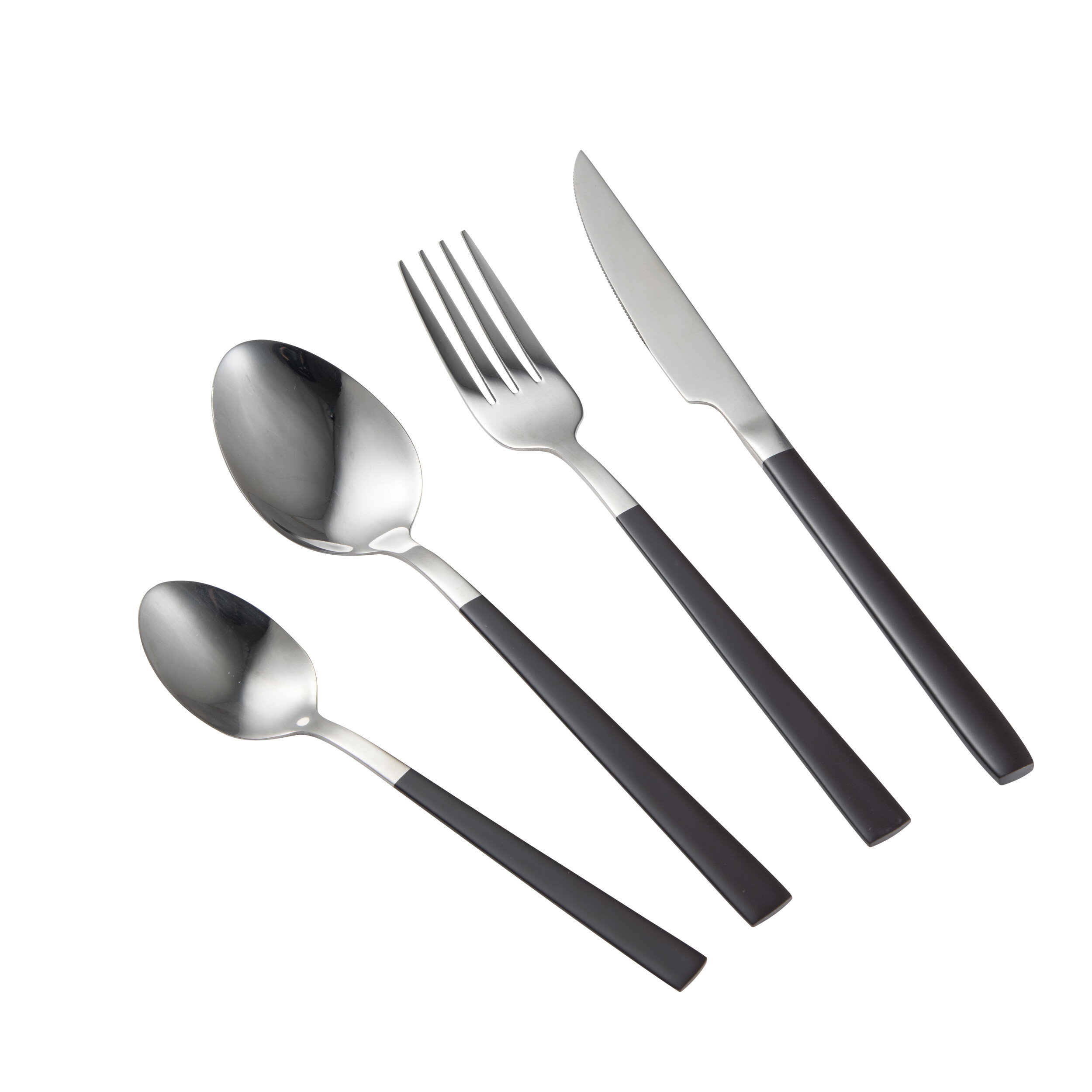 BERGNER Besteckset CHARCOAL silber Edelstahl 16 tlg.