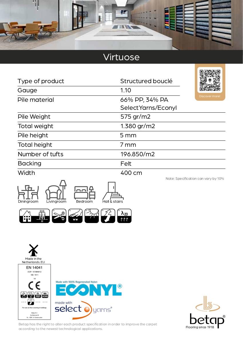 Teppichboden Virtuose beige B: ca. 400 cm pro m²