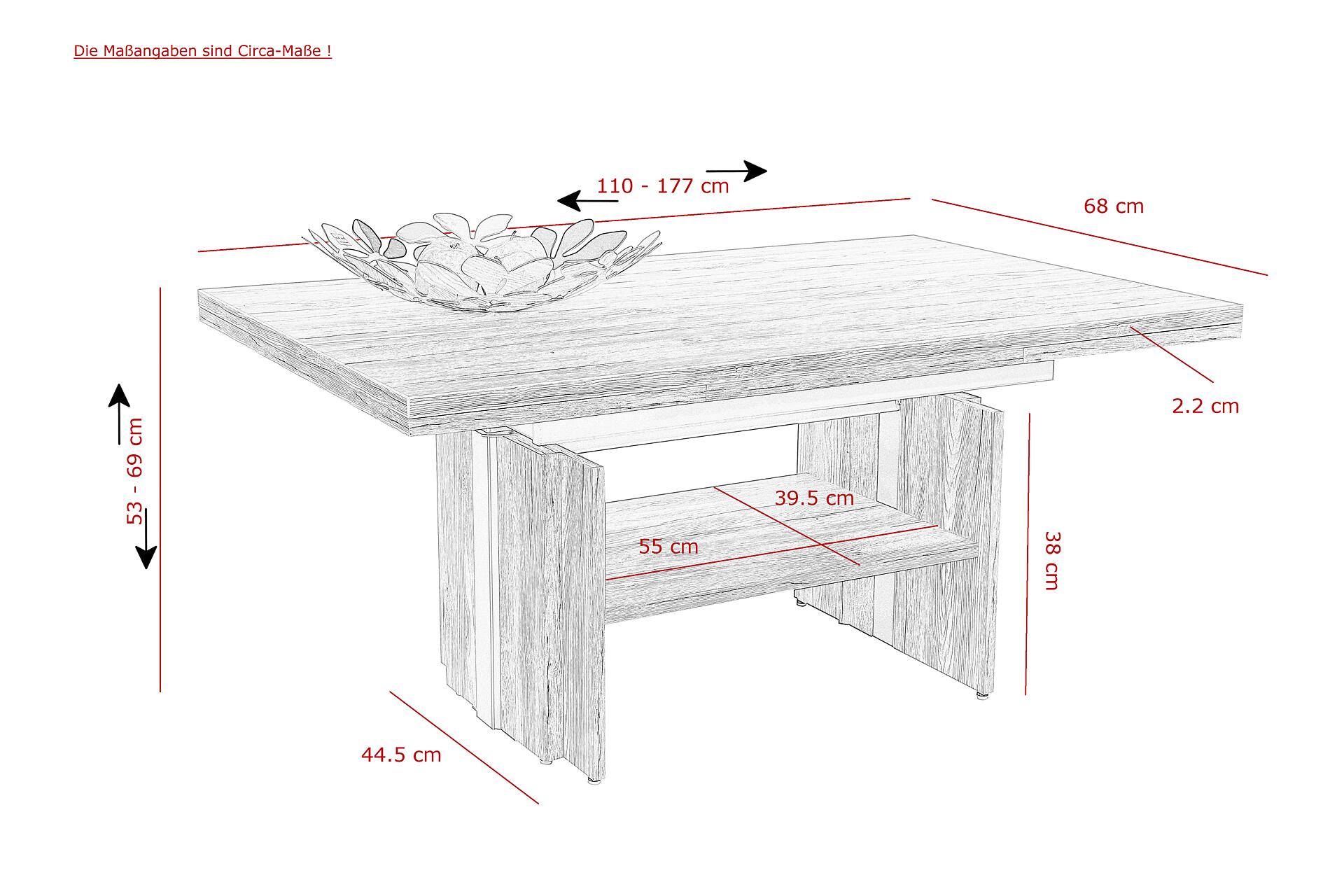 Hela Couchtisch JEROME Eiche Sonoma Holzwerkstoff B/H/T: ca. 110x53x68 cm