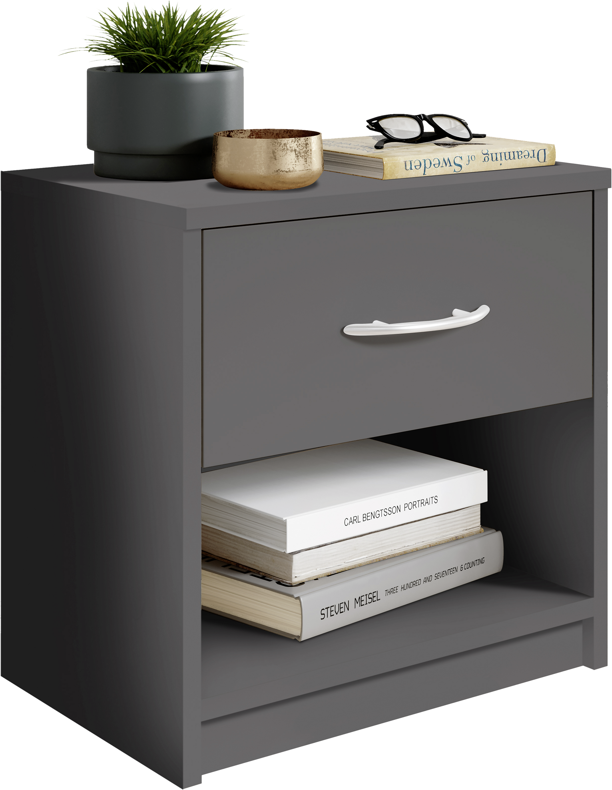 Nachtkonsole Pepe Graphit B/H/T: ca. 39x41x28 cm