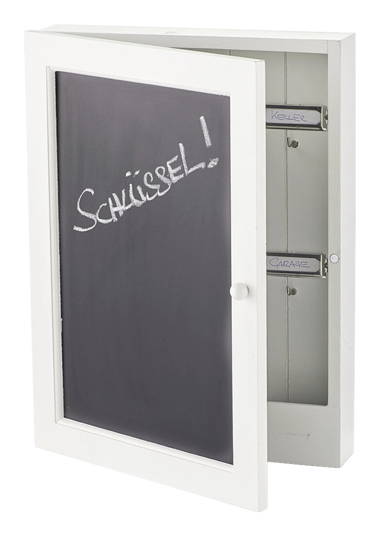 Zeller Schlüsselkasten Tafel weiß MDF B/H/L: ca. 5x30x22 cm