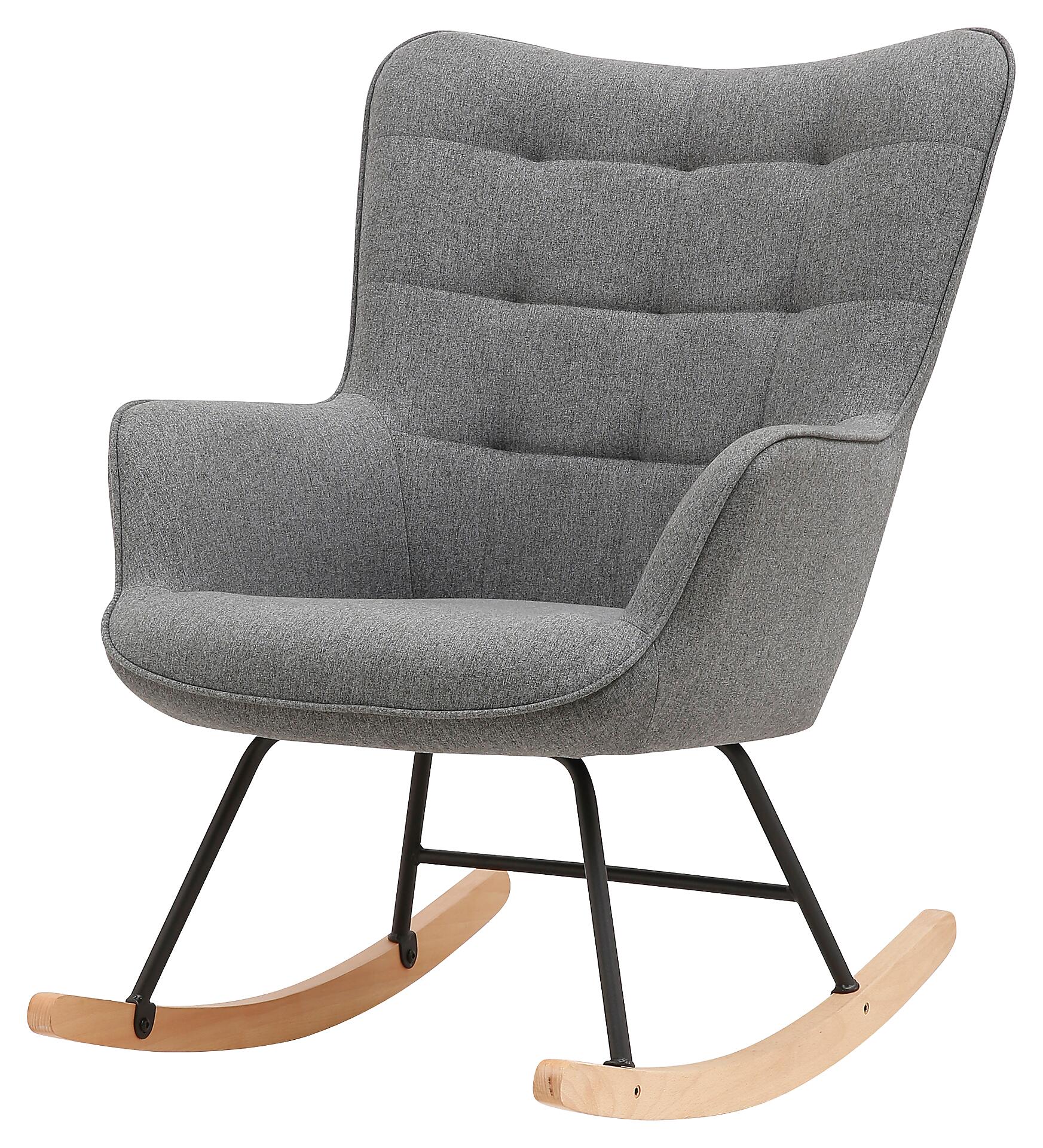 byLIVING Schaukelstuhl RICHIE grau schwarz natur Webstoff Metall Buche B/H/T: ca. 72x92x92 cm byLIVING Schaukelstuhl RICHIE grau schwarz natur Webstoff Metall Buche B/H/T: ca. 72x92x92 cm