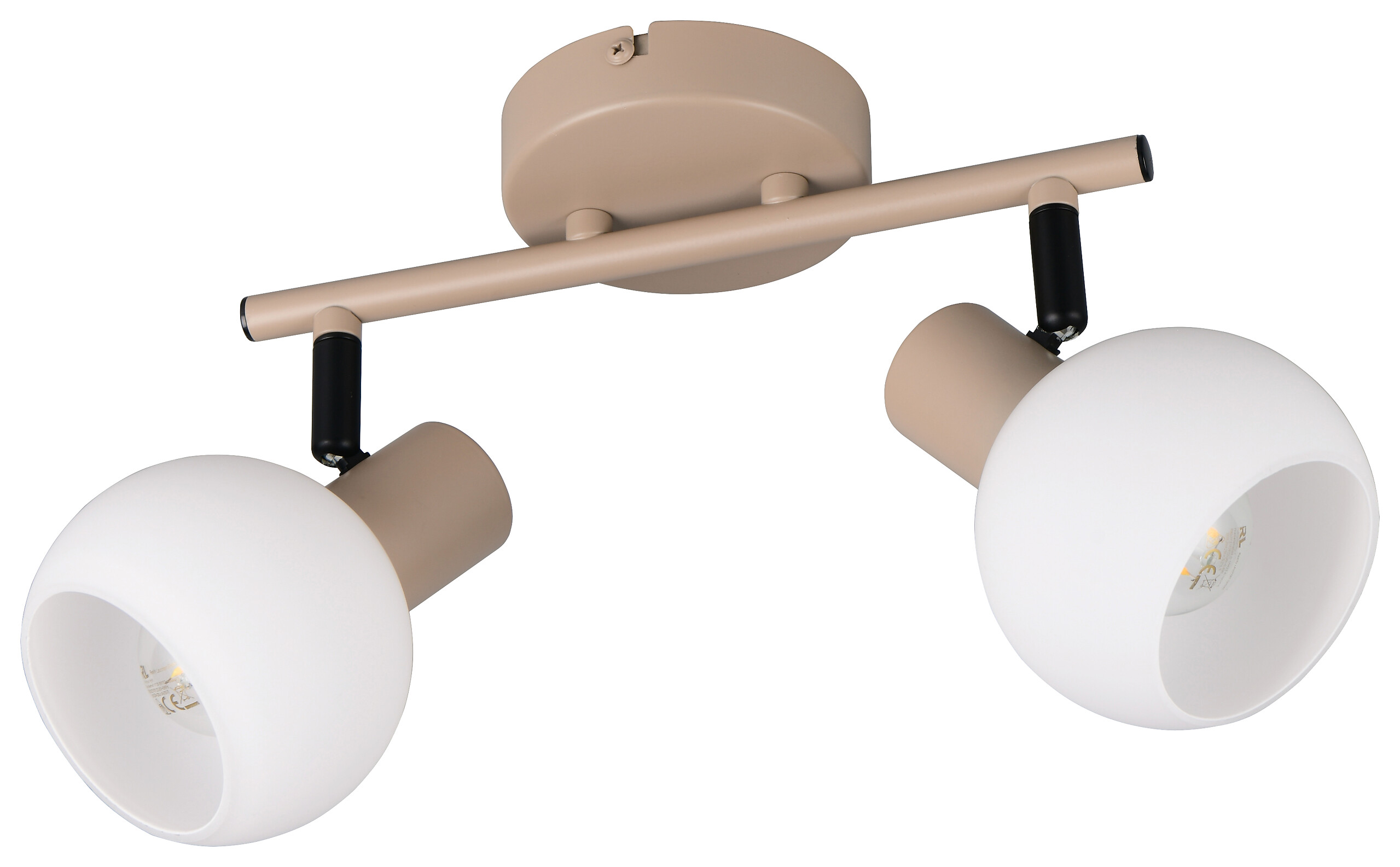 Reality Leuchten Spots Boba beige Metall B/H/L: ca. 25x18,5x10 cm E14 2 Brennstellen