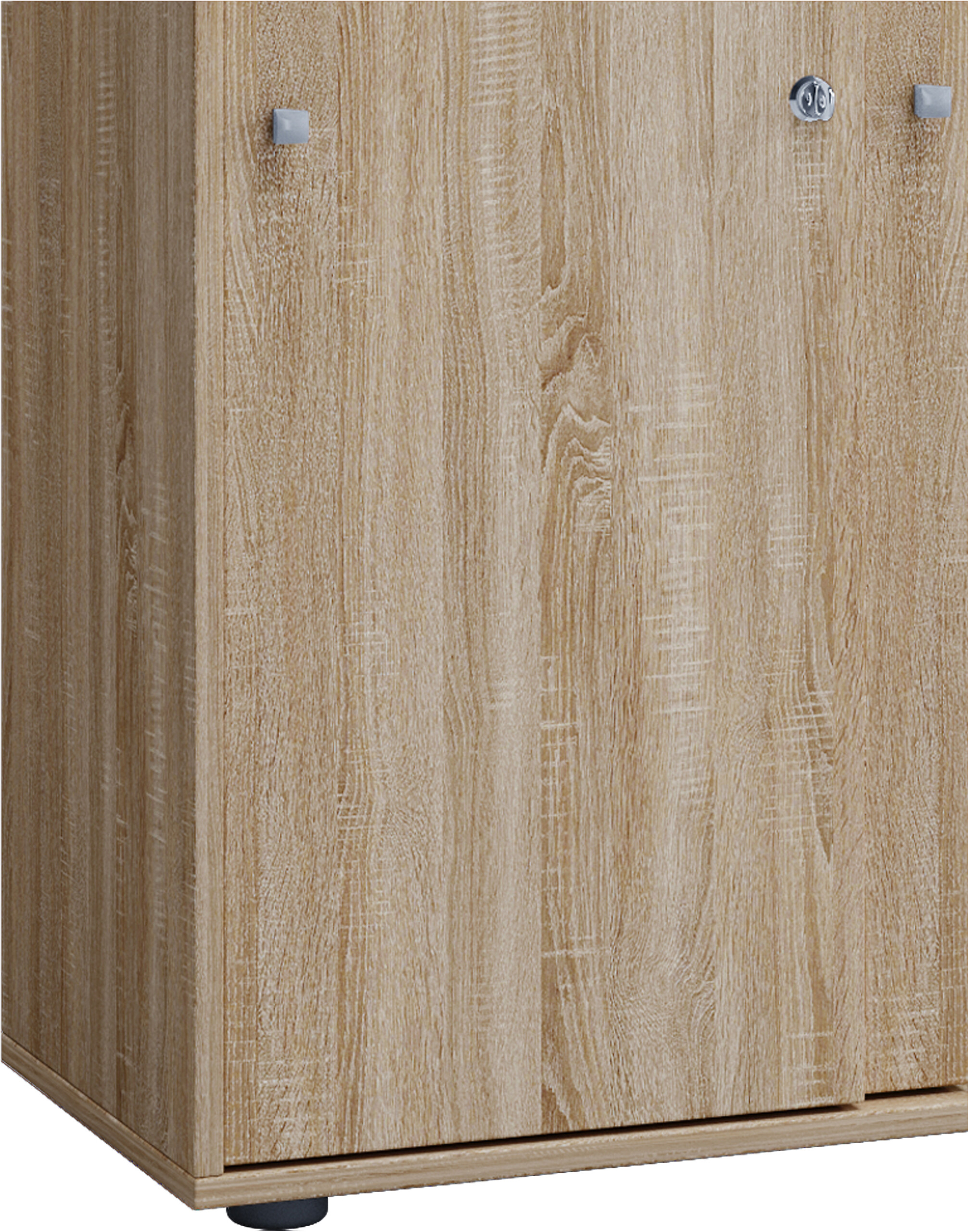 Büroschrank Lona XXL mit Schiebetüren Eiche Sonoma Nachbildung weiß B/H/T: ca. 70x184x37 cm