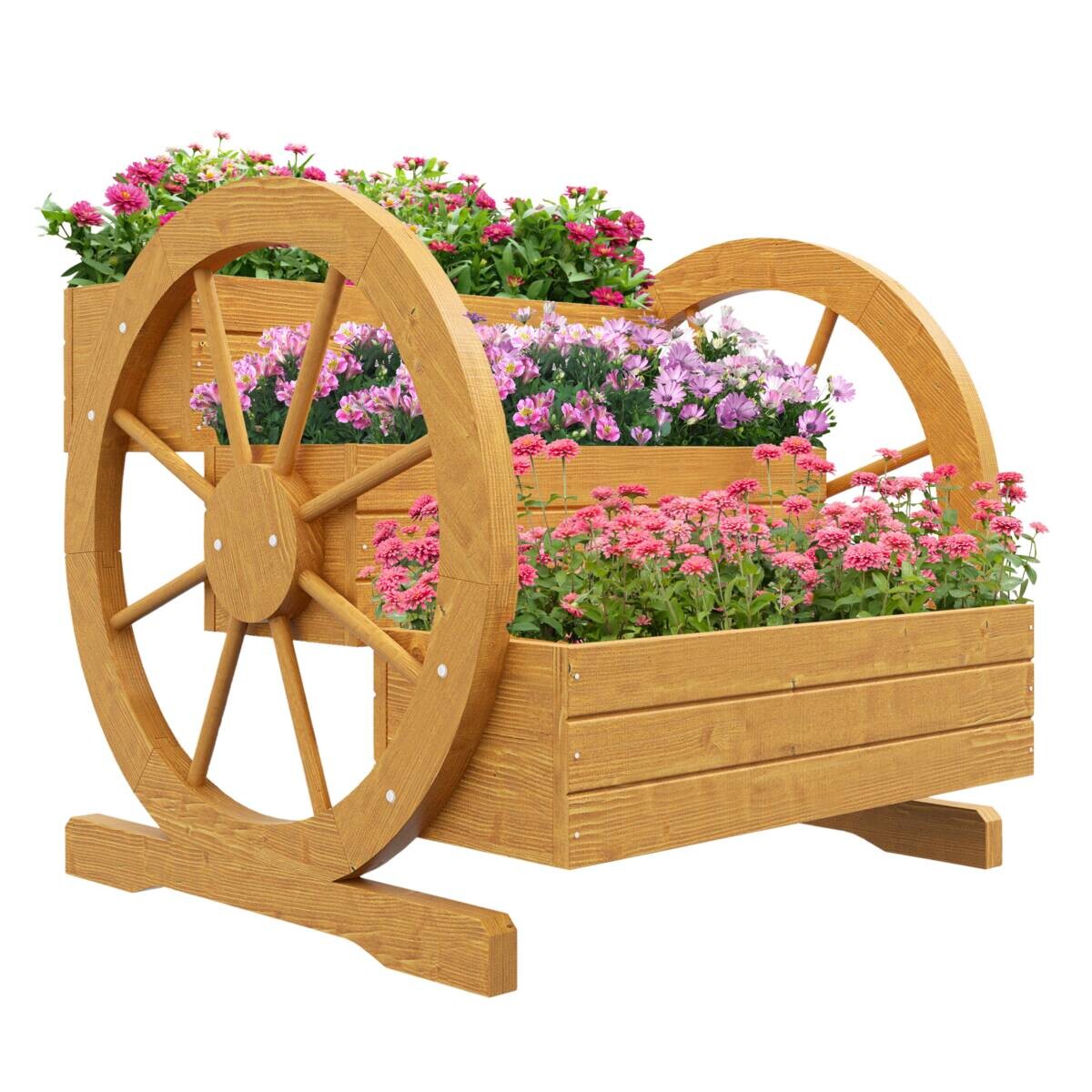 Outsunny Hochbeet natur Edelstahl B/H/L: ca. 62x61x57 cm