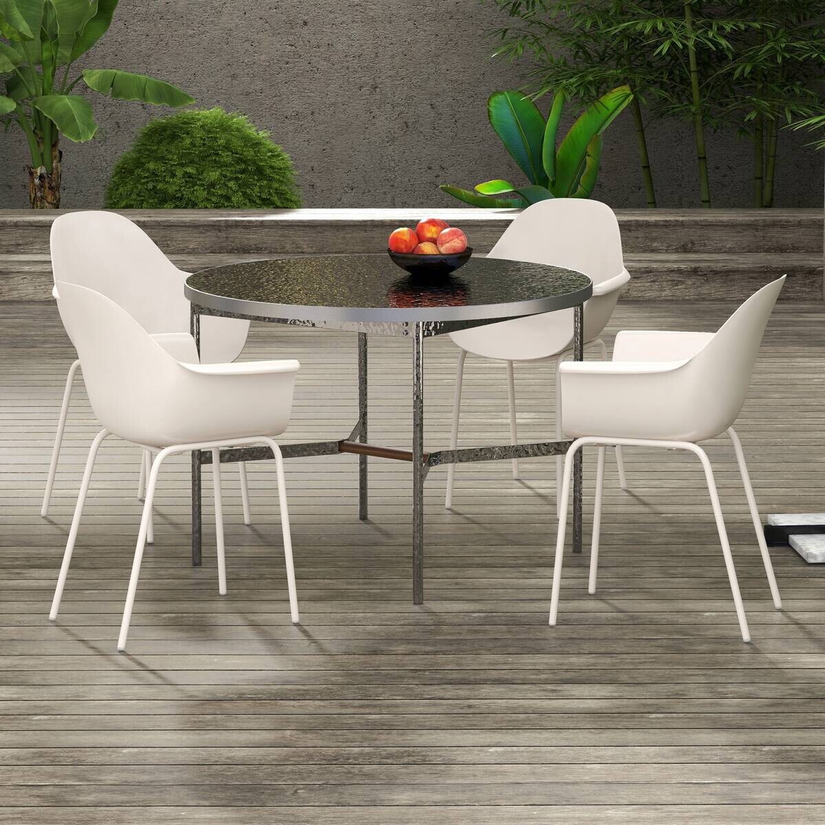 Outsunny Bistro-Set grau Stahl B/H/L: ca. 55x84x59 cm