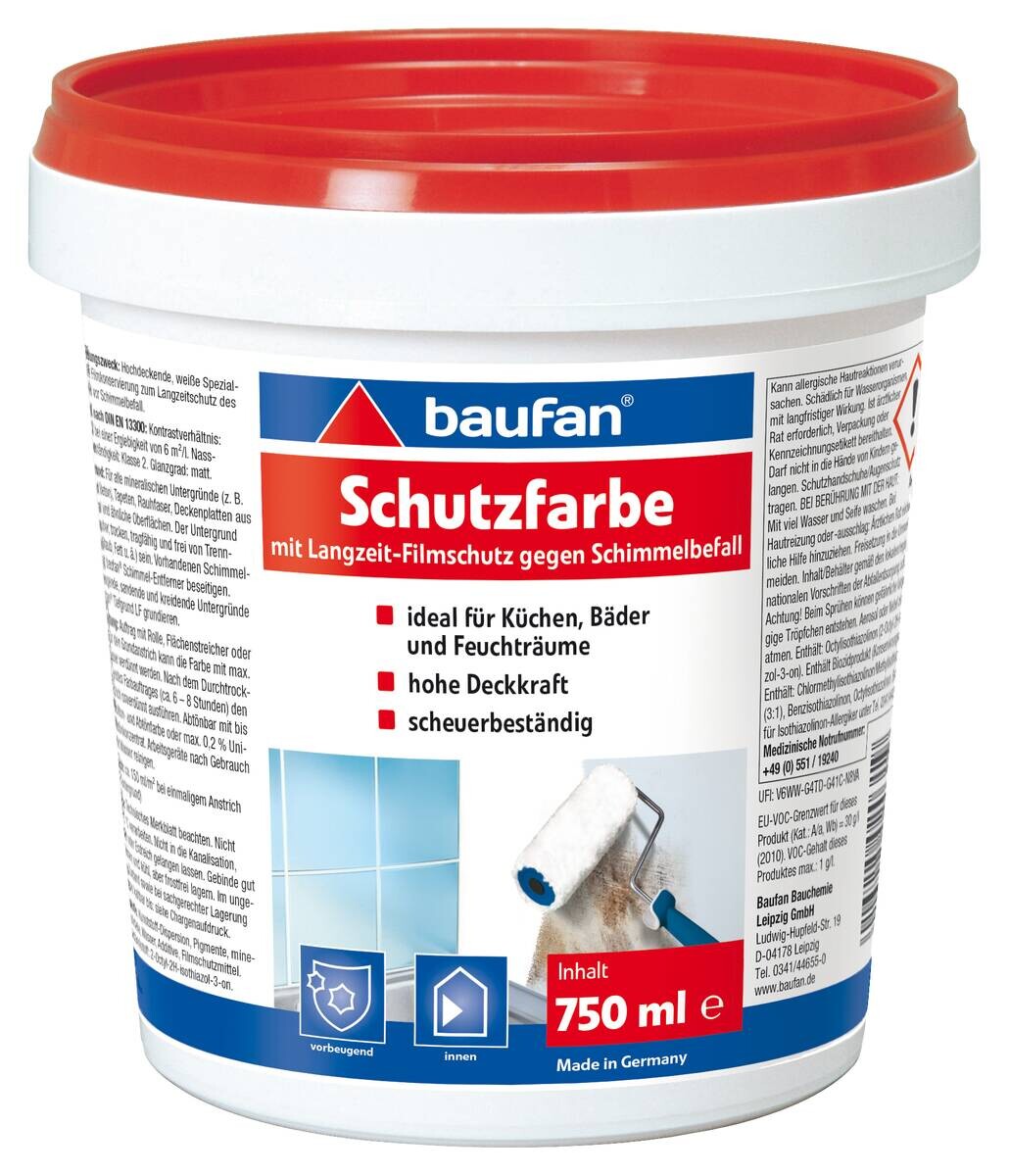 Baufan Anti-Schimmelfarbe weiß ca. 0,75 l