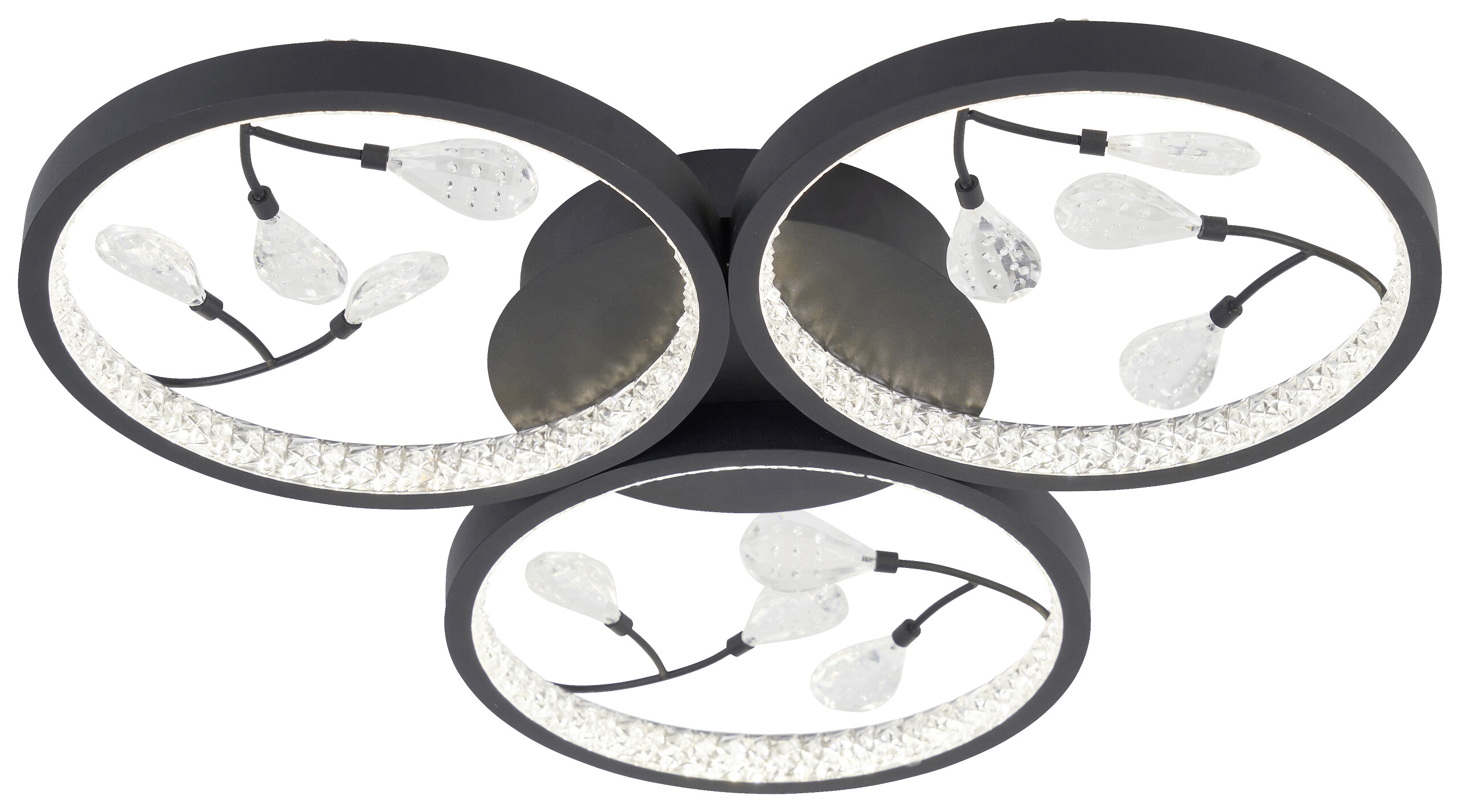 POCOline LED-Deckenleuchte Rayen schwarz sand Metall Kunststoff B/H/L: ca. 47x5x50 cm