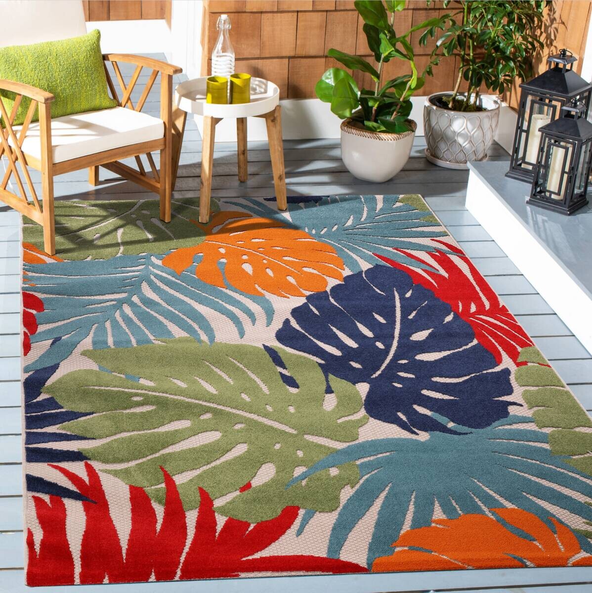 Sanat Outdoorteppich FLORAL bunt B/L: ca. 60x110 cm